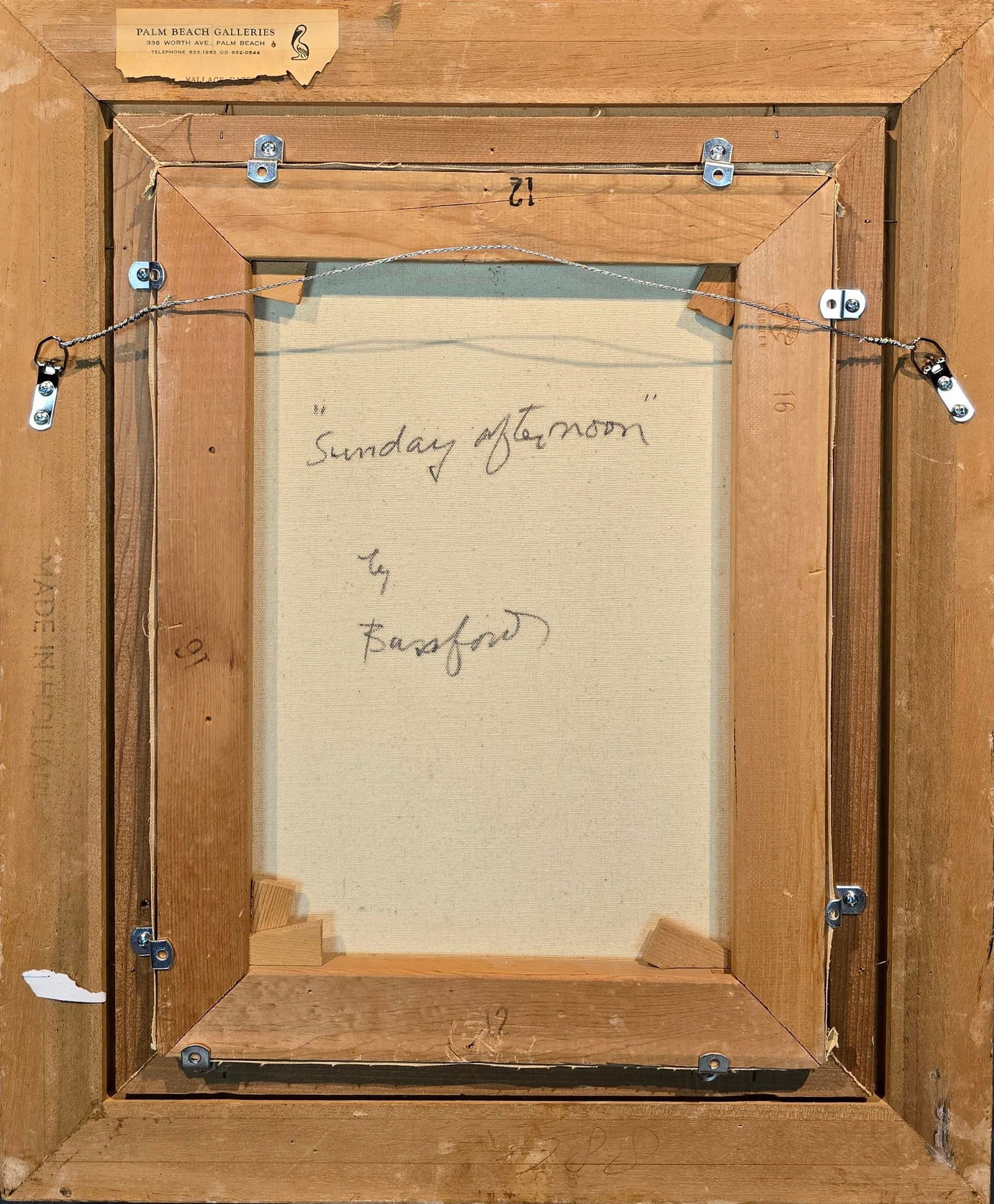 Wallace Bassford- Nude Girl Trying a Flowery Hat in the Mirror- Oil Painting - 8