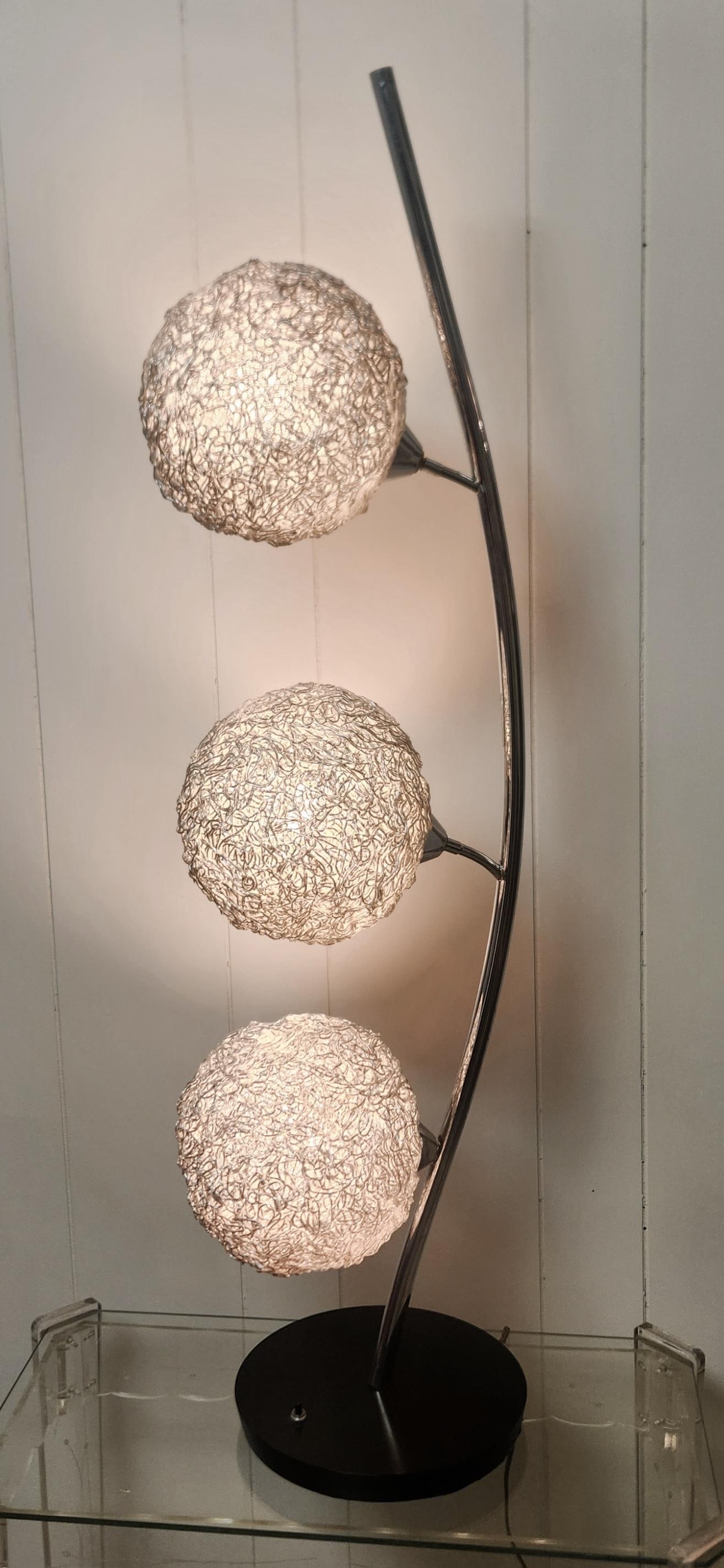 1960s Mid Century Modern Tall Silver Spaghetti Lamp - 2