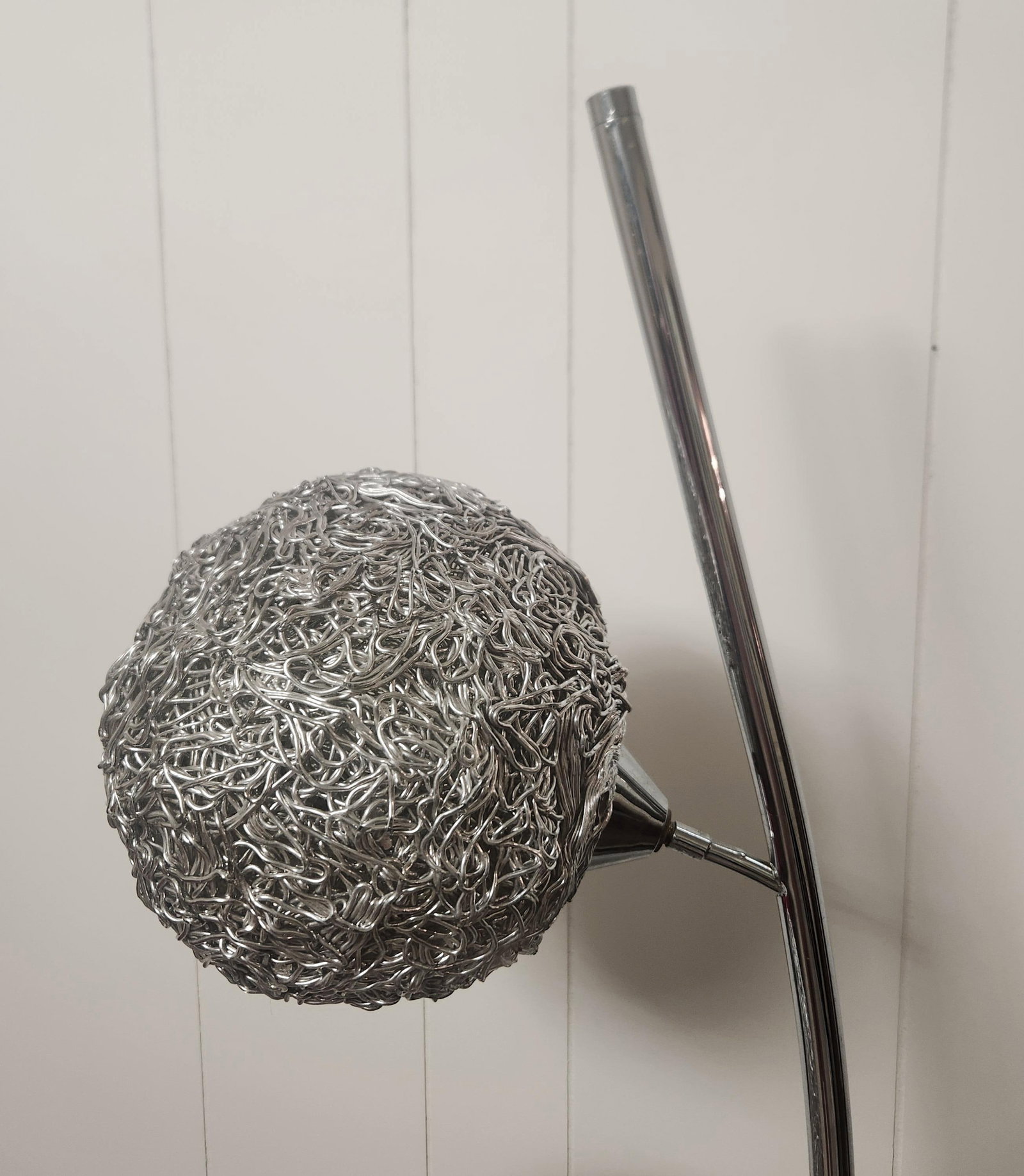 1960s Mid Century Modern Tall Silver Spaghetti Lamp - 4