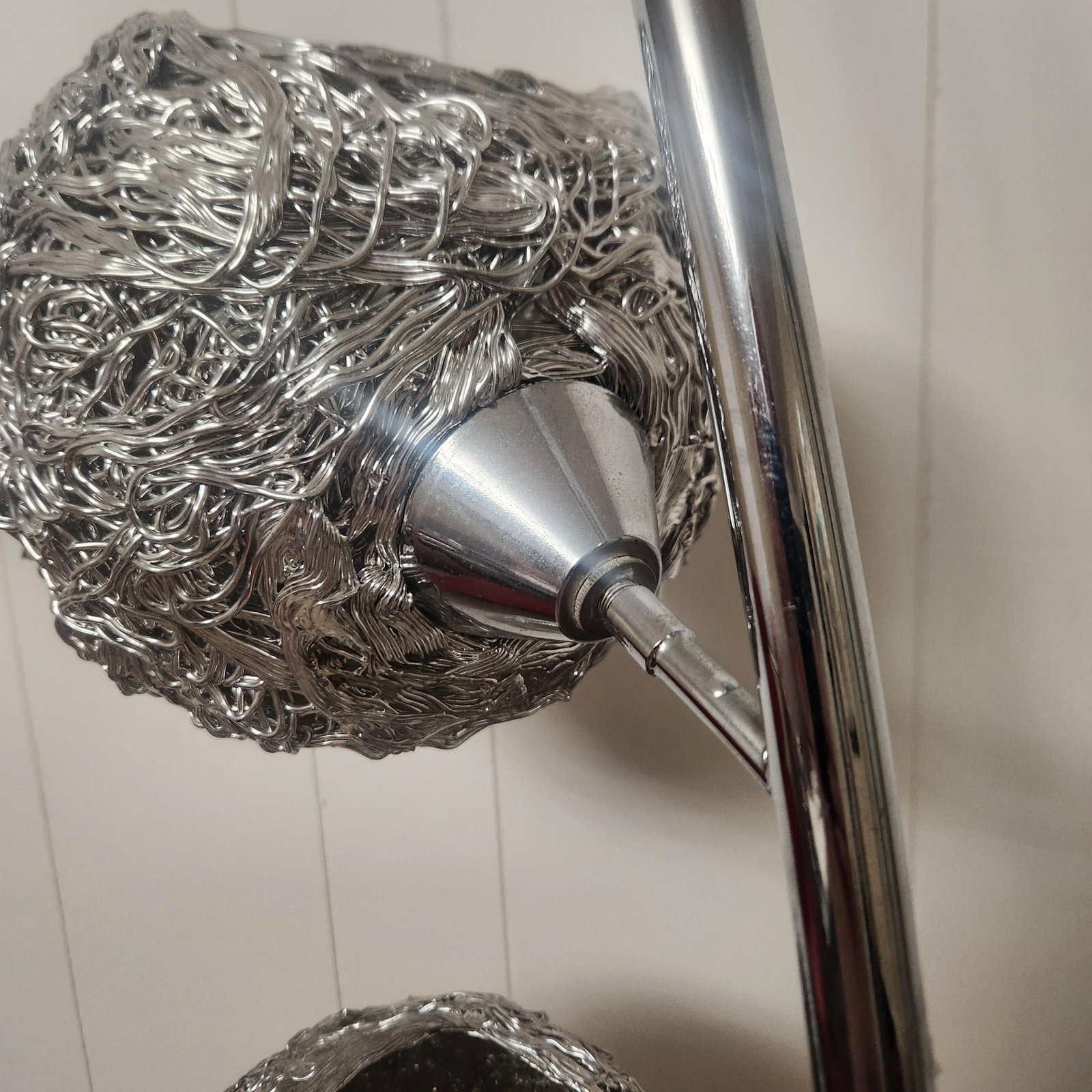 1960s Mid Century Modern Tall Silver Spaghetti Lamp - 8