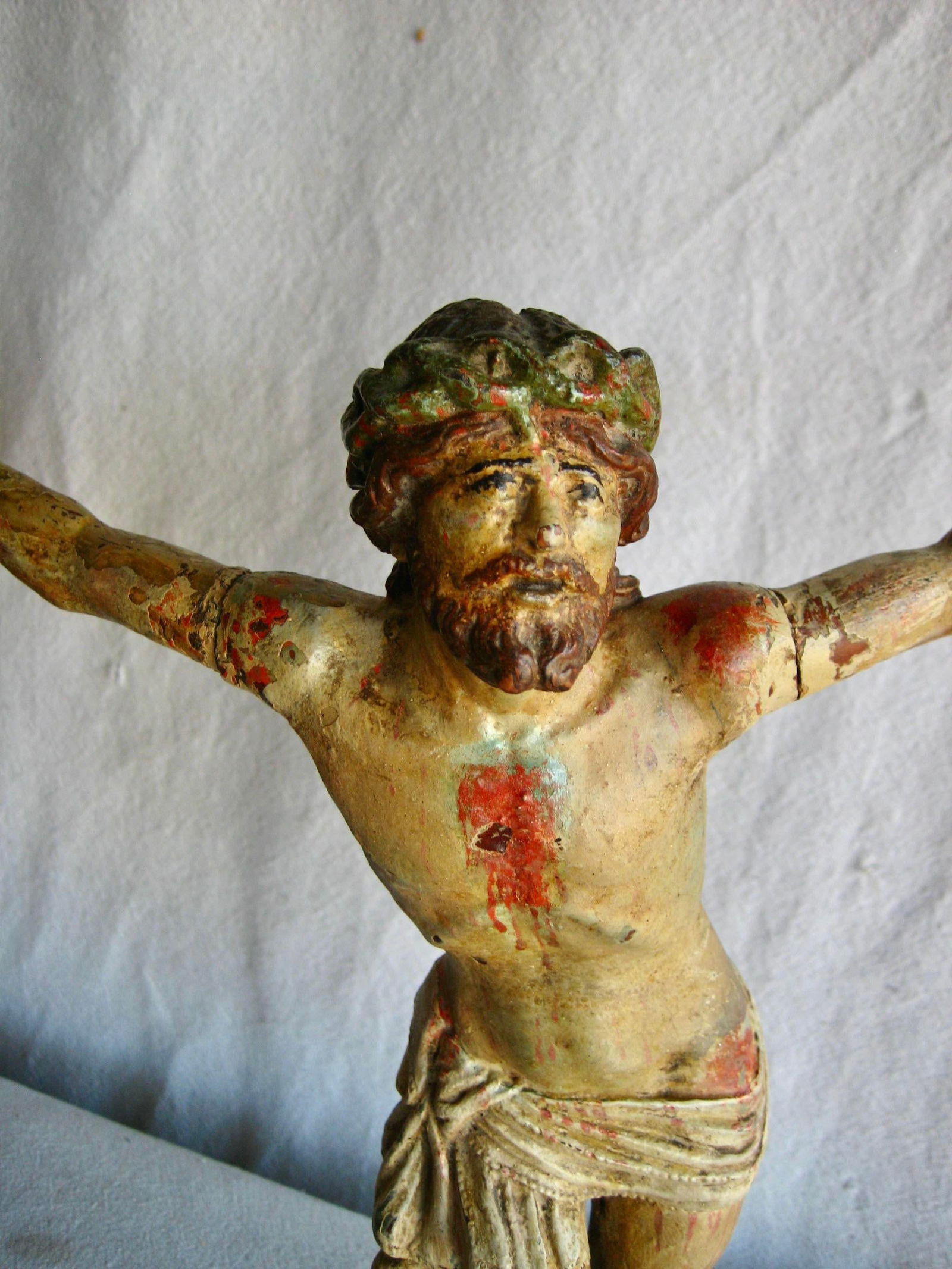 Italian 18 Century Painted Christ on Stand - 2