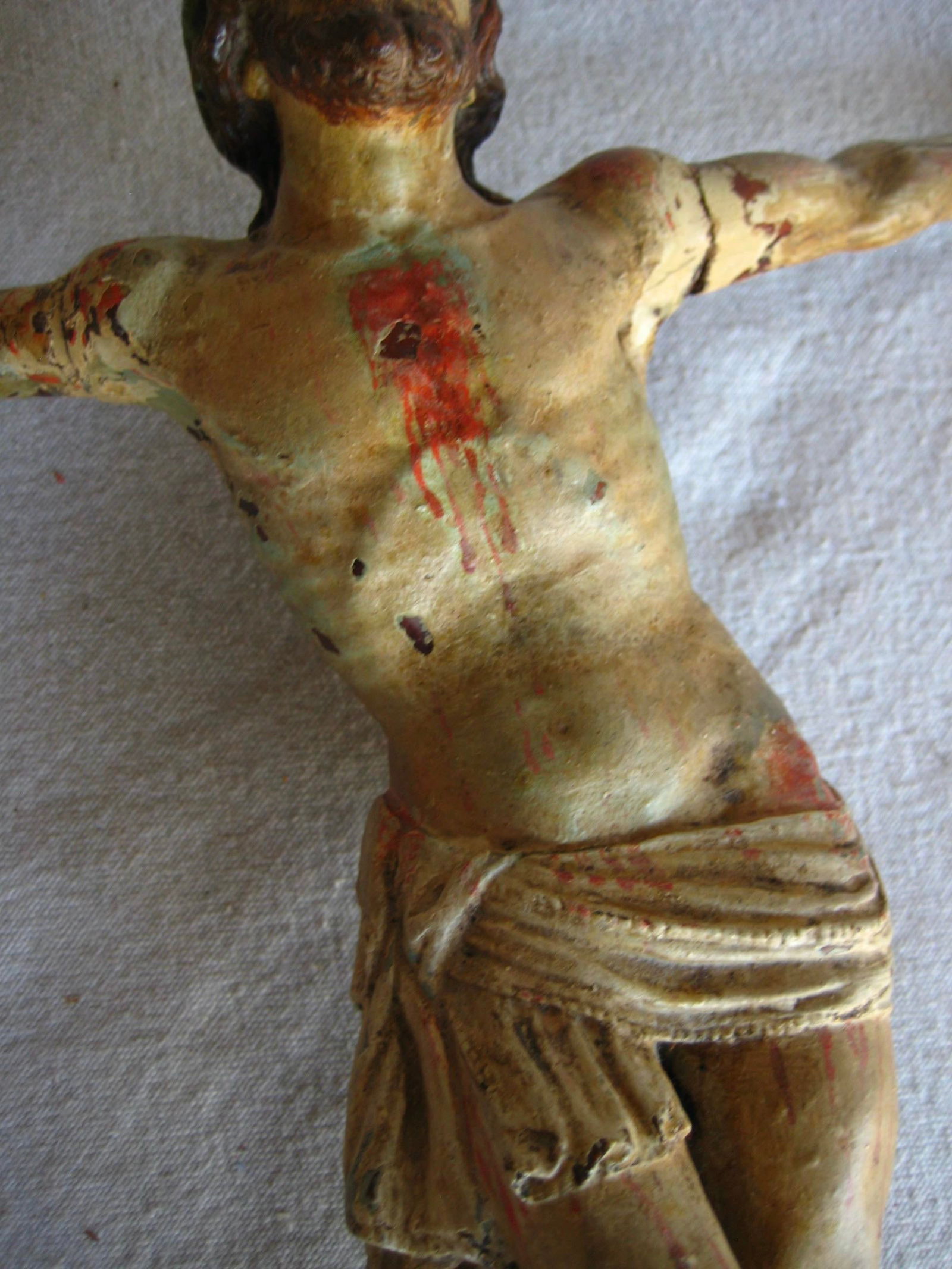 Italian 18 Century Painted Christ on Stand - 5