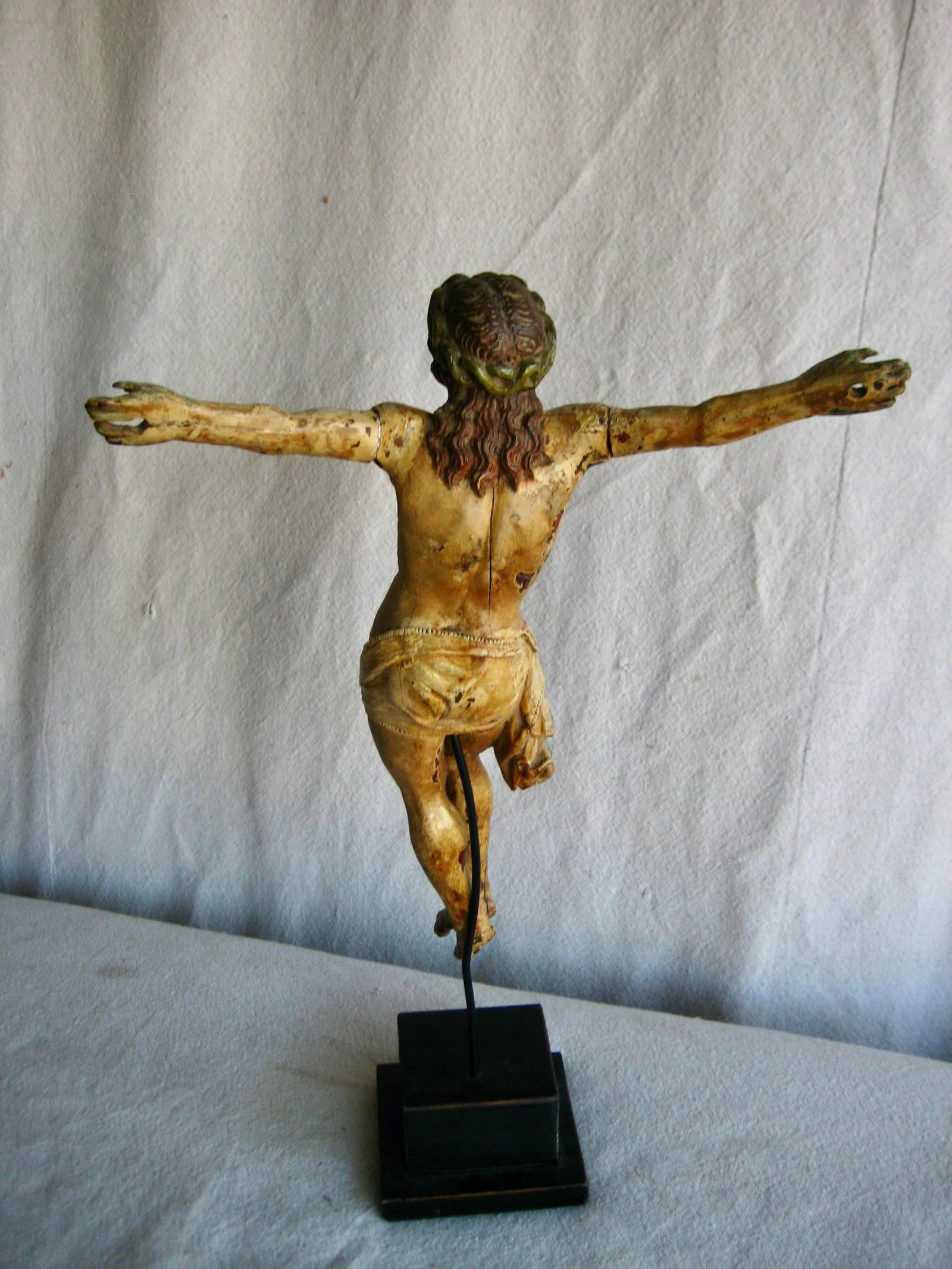 Italian 18 Century Painted Christ on Stand - 6