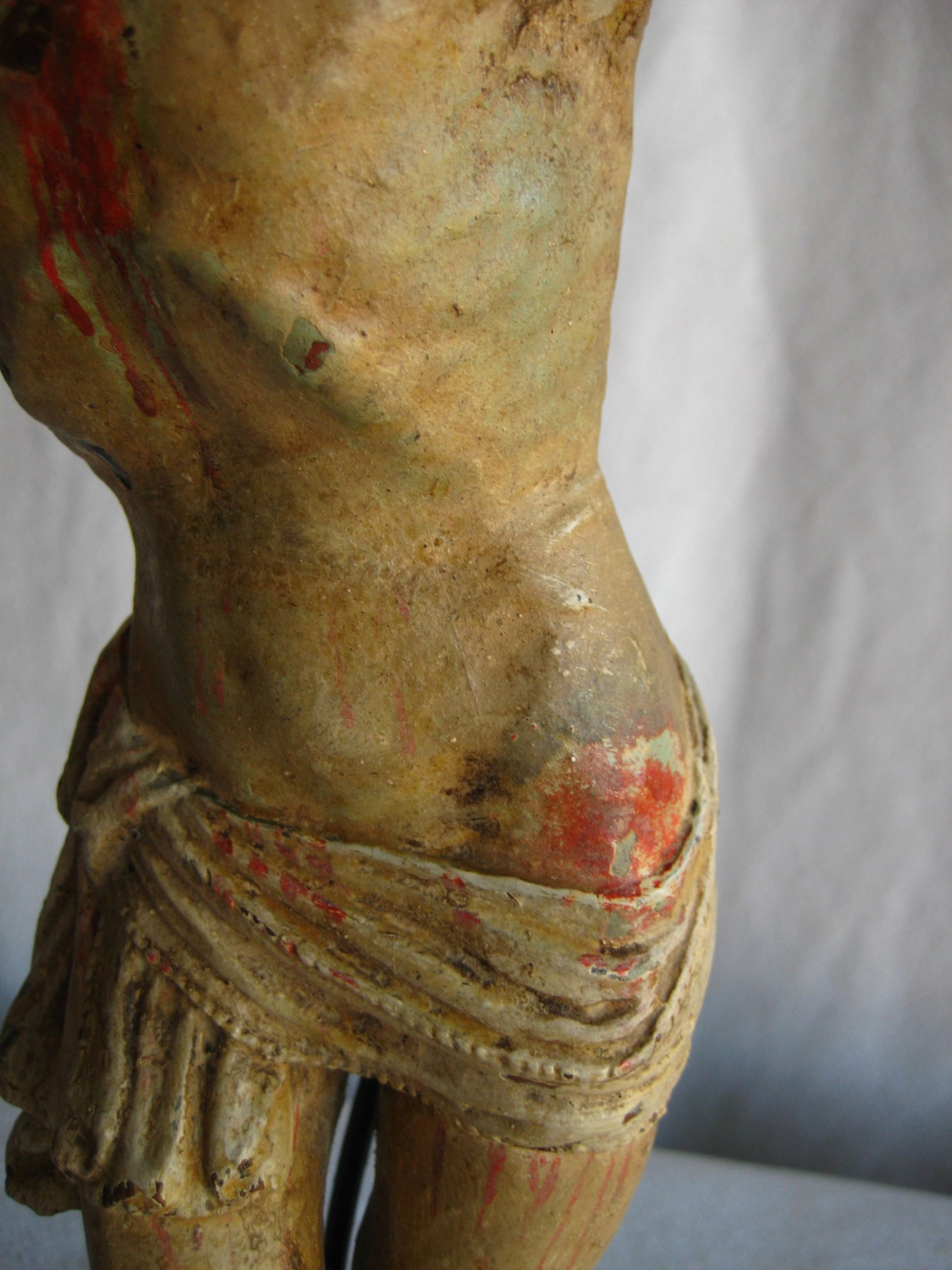 Italian 18 Century Painted Christ on Stand - 8