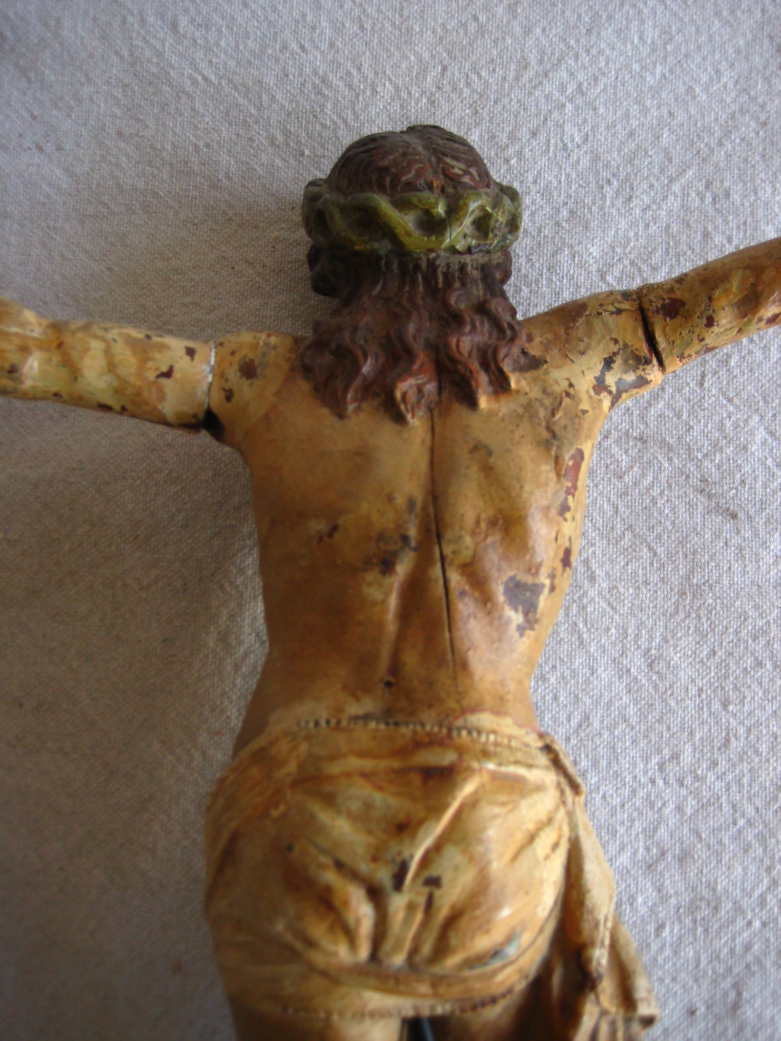 Italian 18 Century Painted Christ on Stand - 9