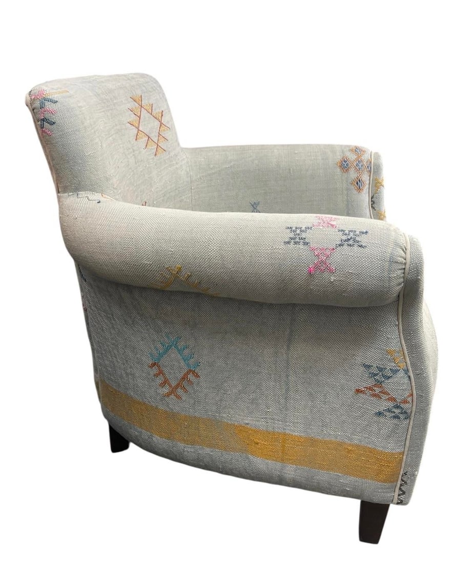 Handcrafted Moroccan Sabra Silk Club Chair - Marrakech - 6