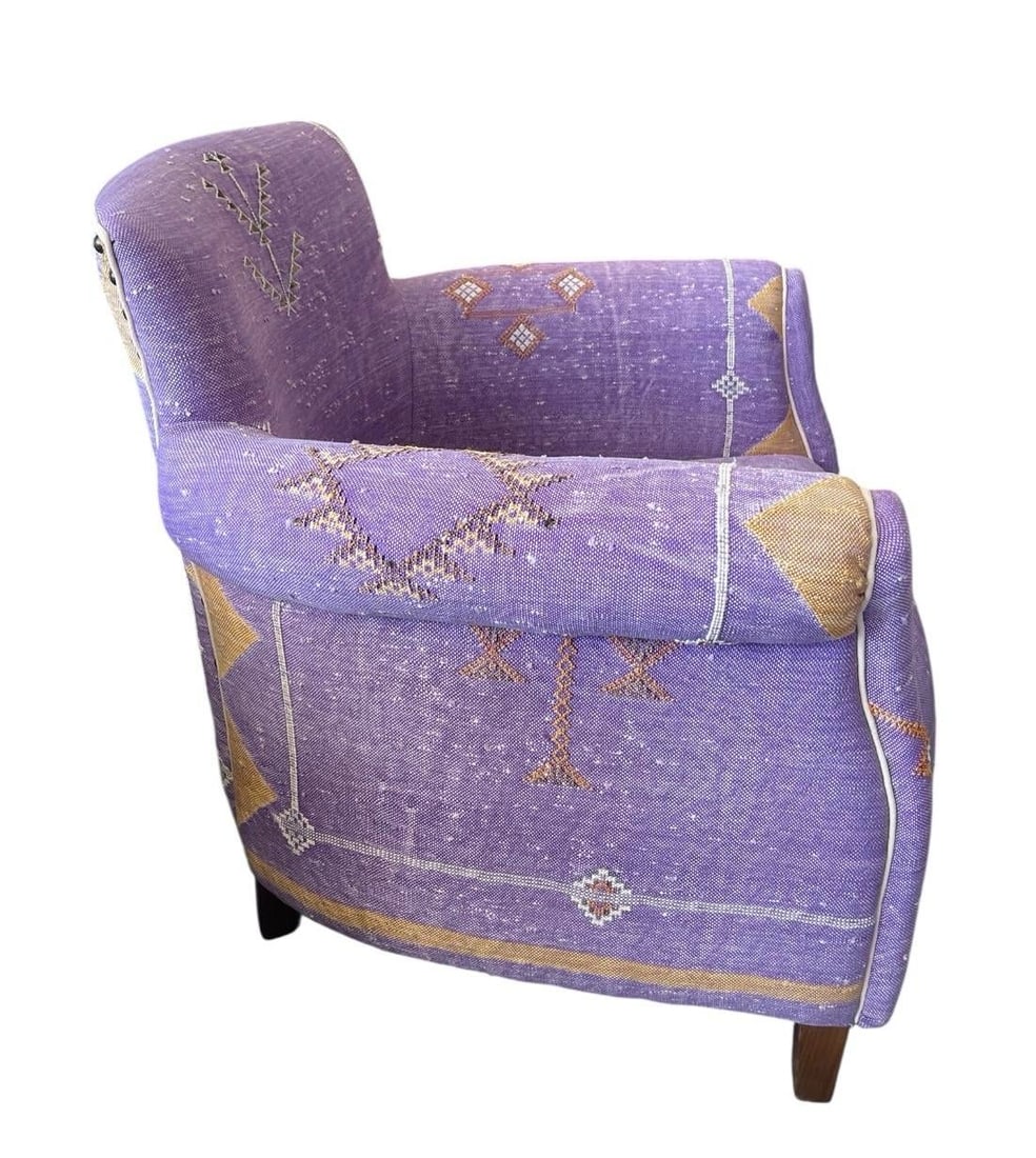 Handcrafted Moroccan Sabra Silk Club Chair - Marrakech - 2