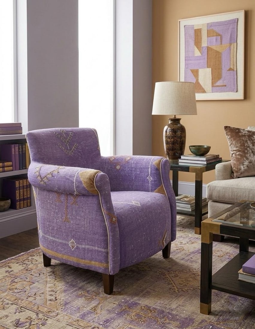 Handcrafted Moroccan Sabra Silk Club Chair - Marrakech - 6