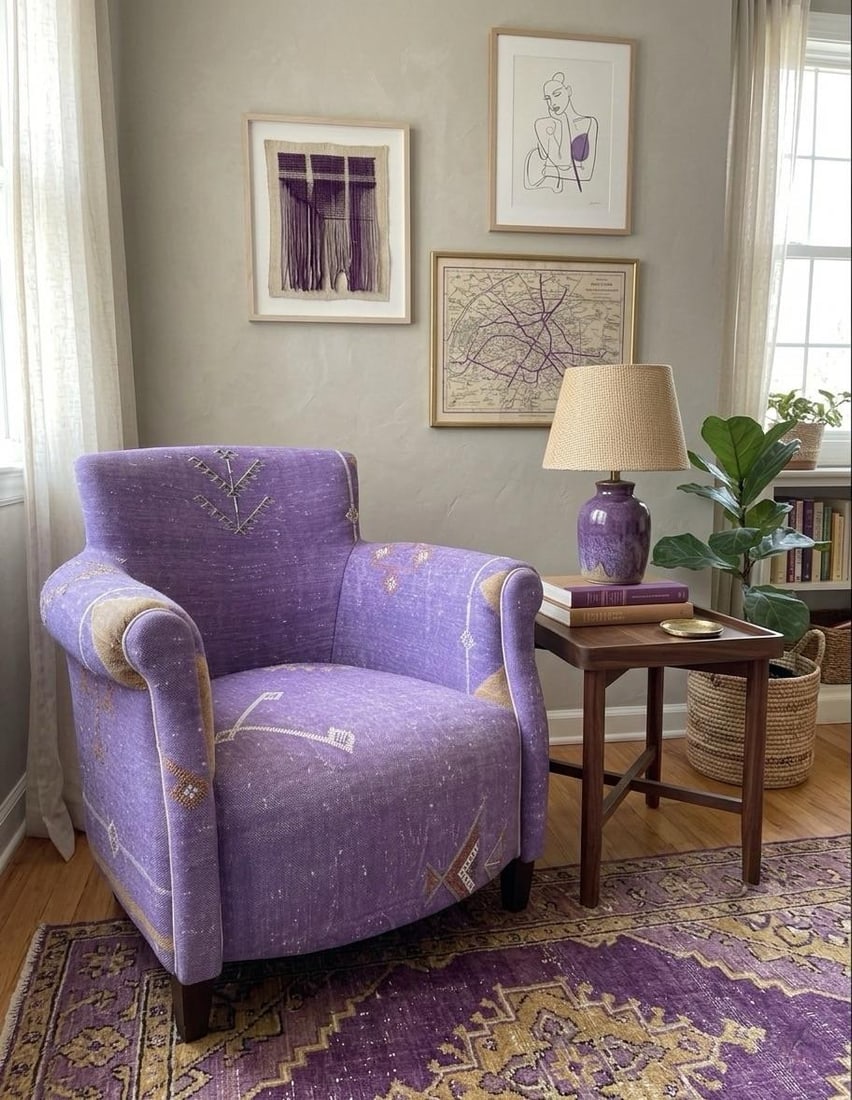 Handcrafted Moroccan Sabra Silk Club Chair - Marrakech - 7