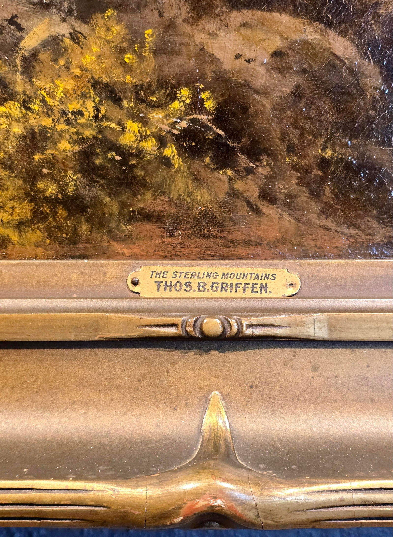 Thomas Bailey Griffin -Landscape W/ River on a Sunny & Cloudy Day -Oil Painting - 8