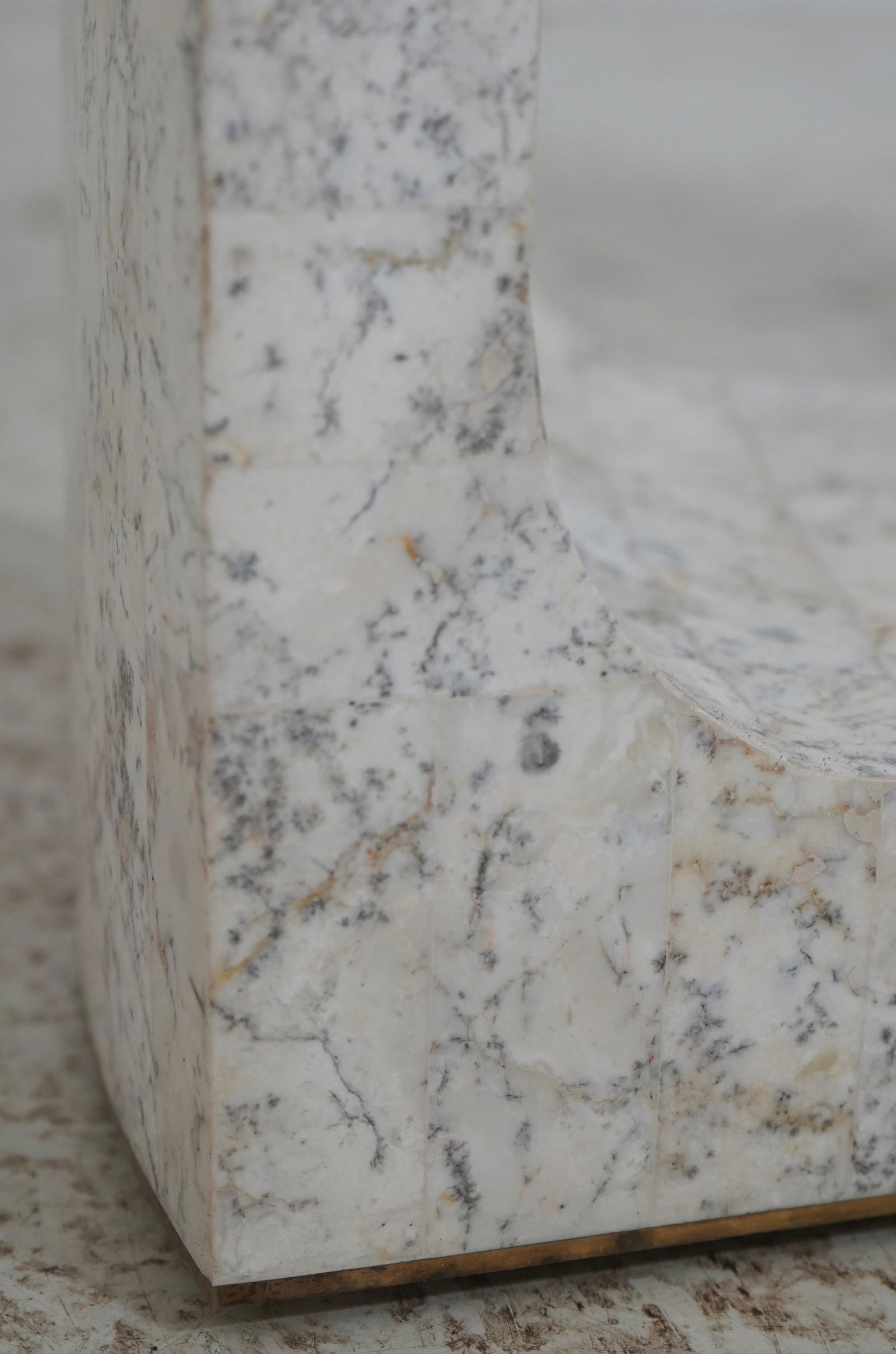 Pair Maitland Smith Modern Design Marble & Glass End Tables - 7