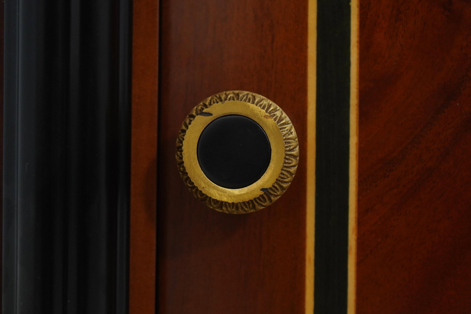 Pair Italian Versace Mahogany Nightstands - 10