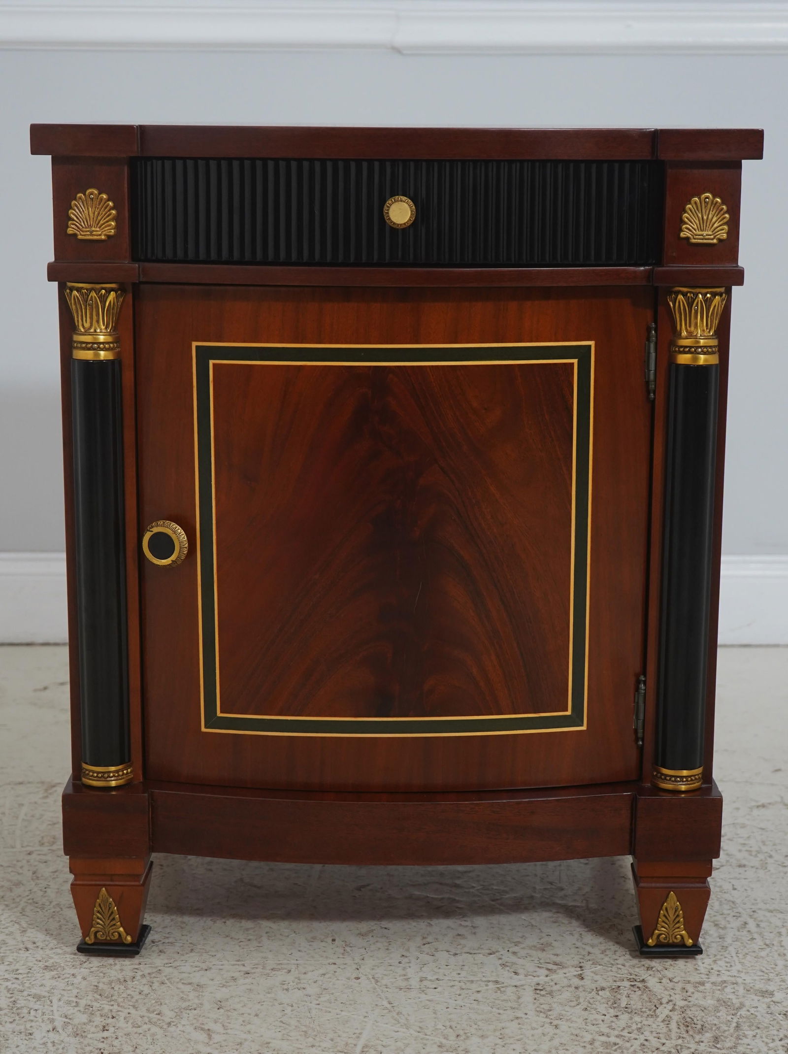 Pair Italian Versace Mahogany Nightstands - 2