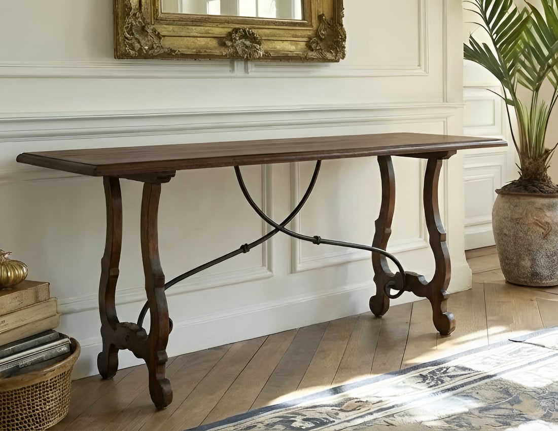 Large Spanish Revival, Mediterranean Style Console Table – 76" - 5