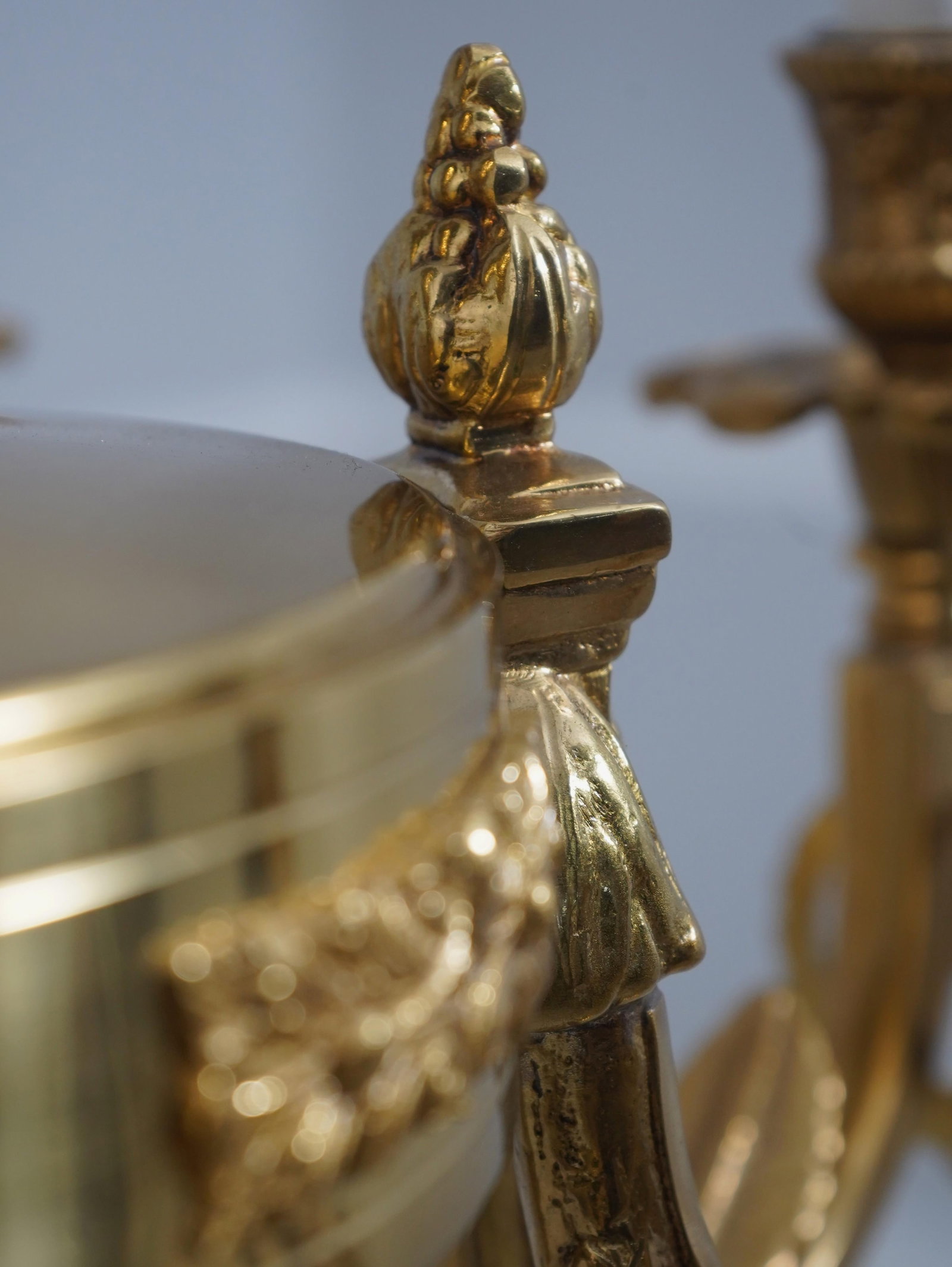 French Empire Style Solid Brass 8 Arm Chandelier - 8