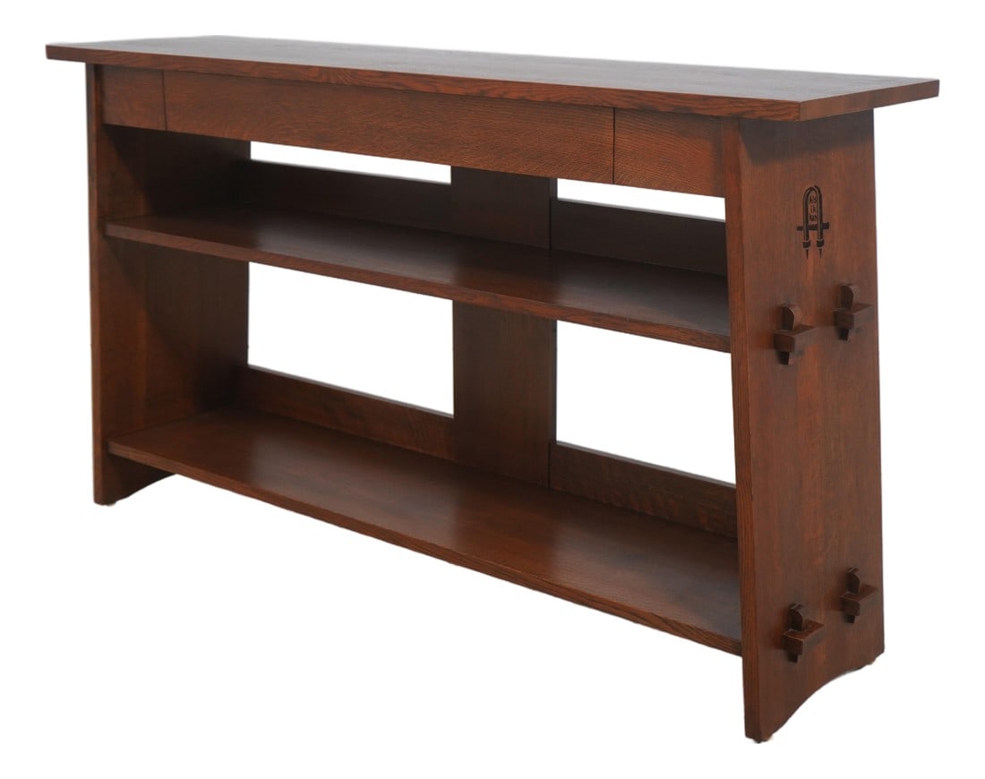 Stickley 1 Drawer Mission Oak Console Bookcase Table ~ Rare (1 of 17)