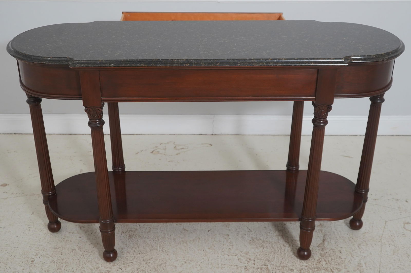 Harden Marble Top Cherry 1 Drawer Console Serving Table - 16