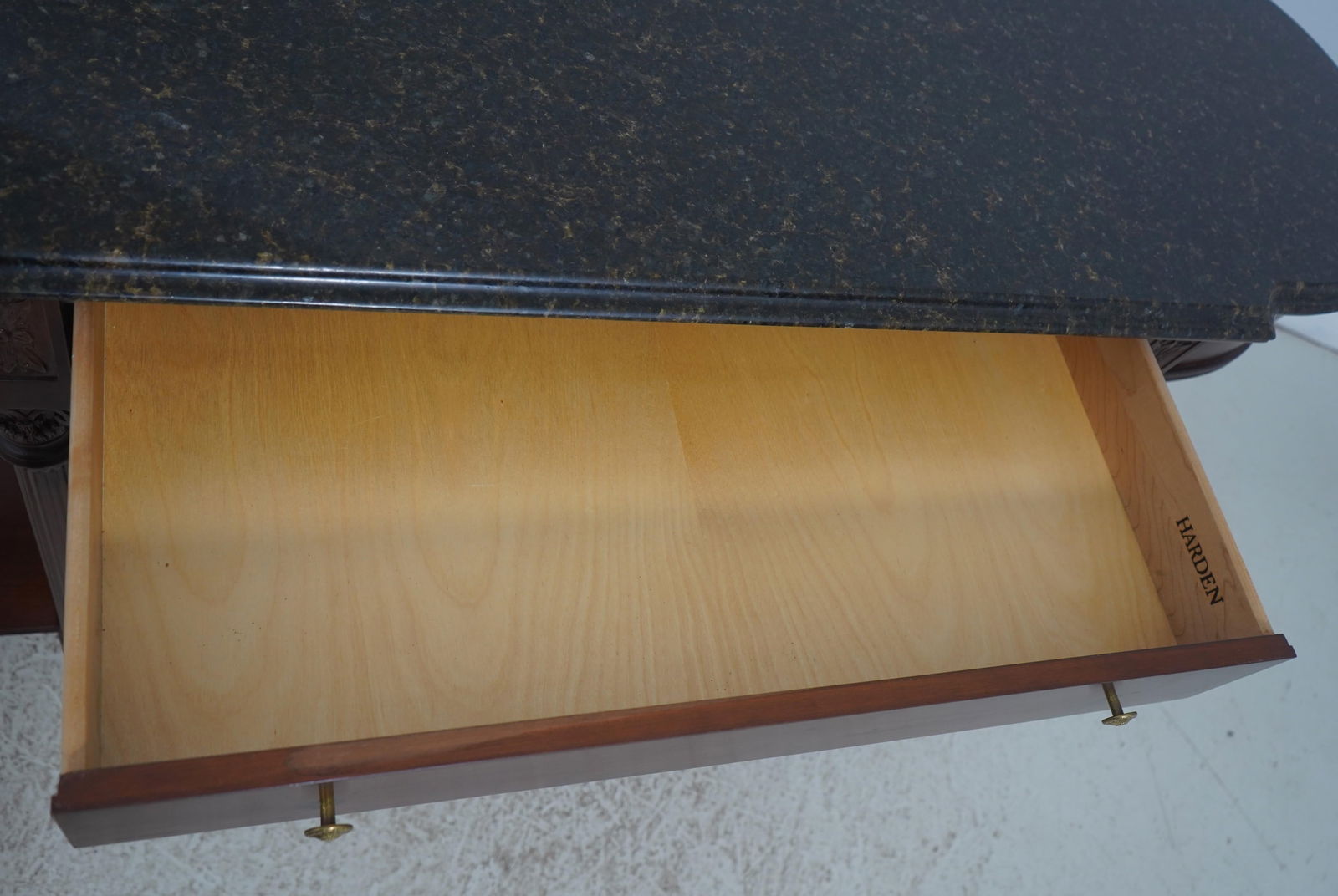 Harden Marble Top Cherry 1 Drawer Console Serving Table - 4