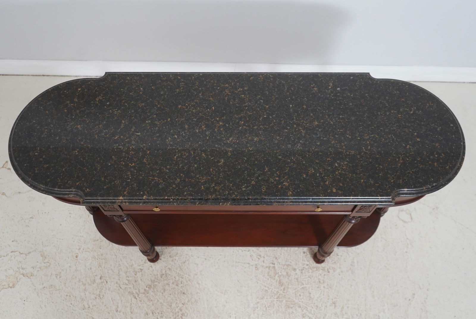Harden Marble Top Cherry 1 Drawer Console Serving Table - 5