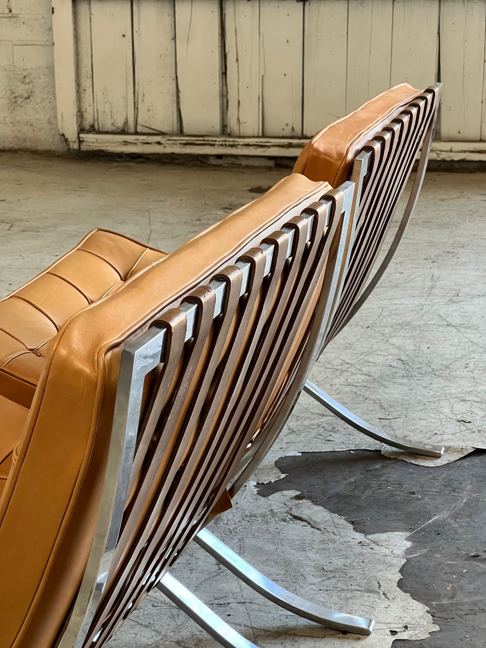 Early Vintage Mies Van Der Rohe Leather Barcelona Lounge Chairs for Knoll - A Pair - 6