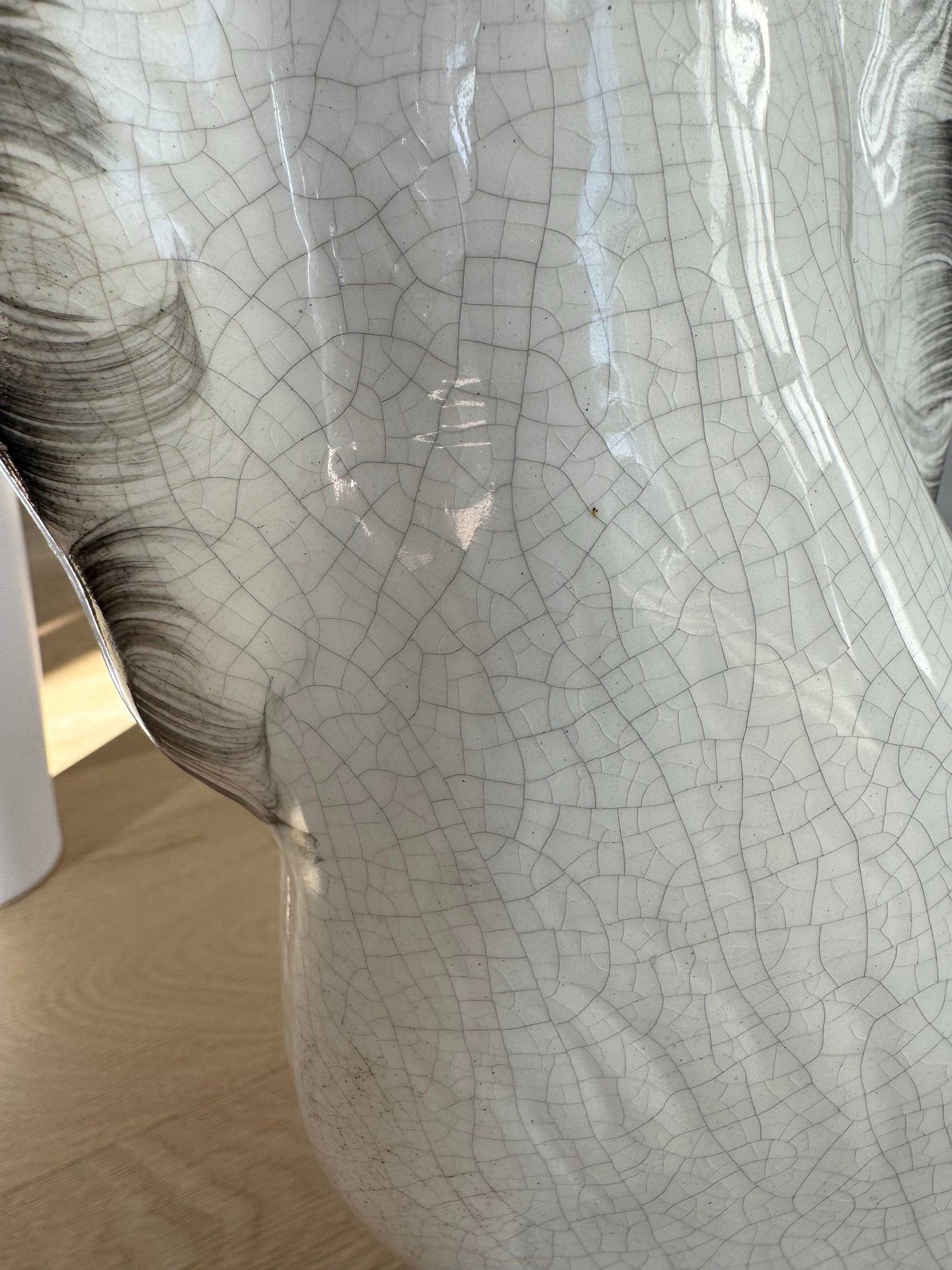 Antique Late 19th Century Large English Staffordshire Black & White Spaniels - A Pair - 5