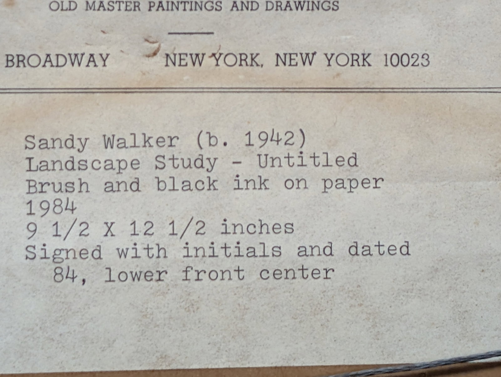 1980s "Untitled" Landscape Study - Sandy Walker, Brush & Ink on Paper - 4