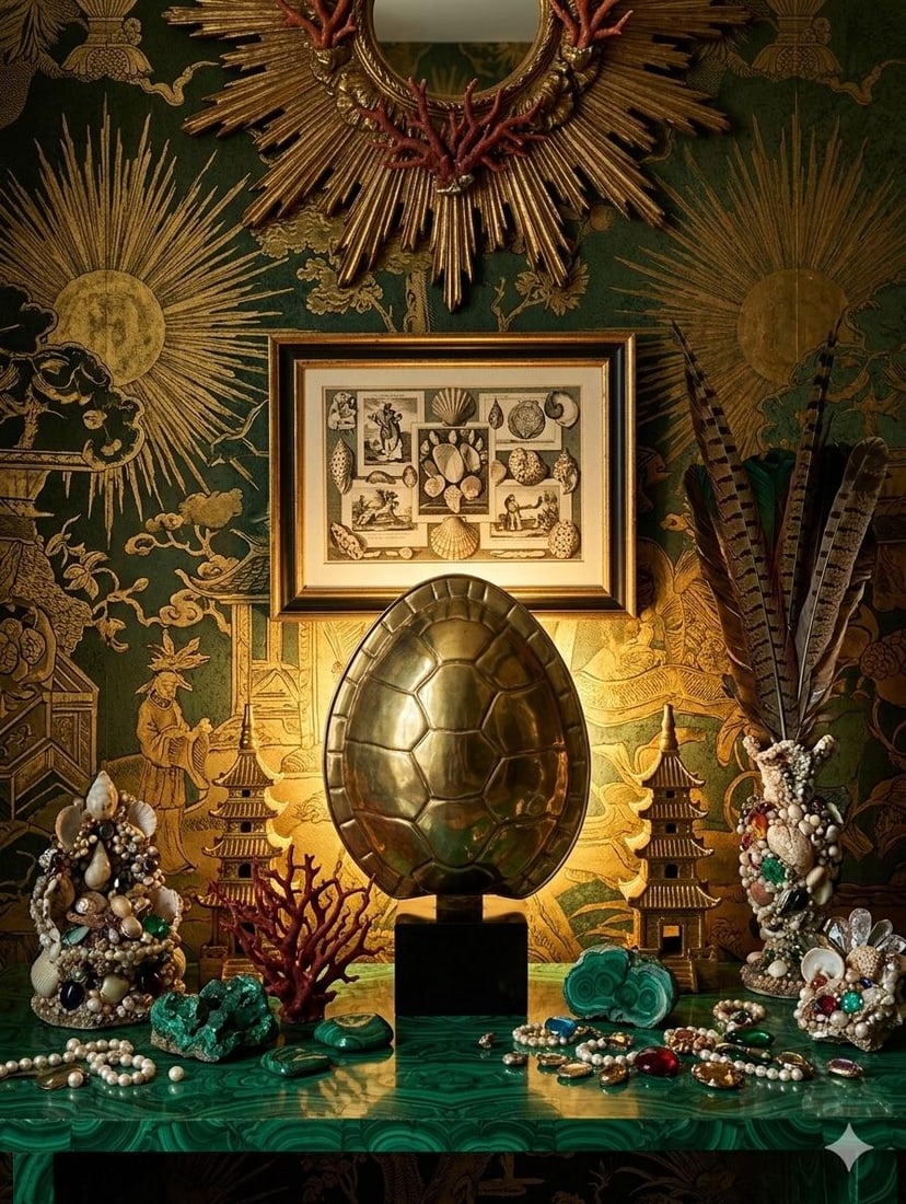 1970s Chapman Solid Brass Turtle Shell Wall Wash Lamp by Turtle and Crane - Mid Century Modern Style - 2