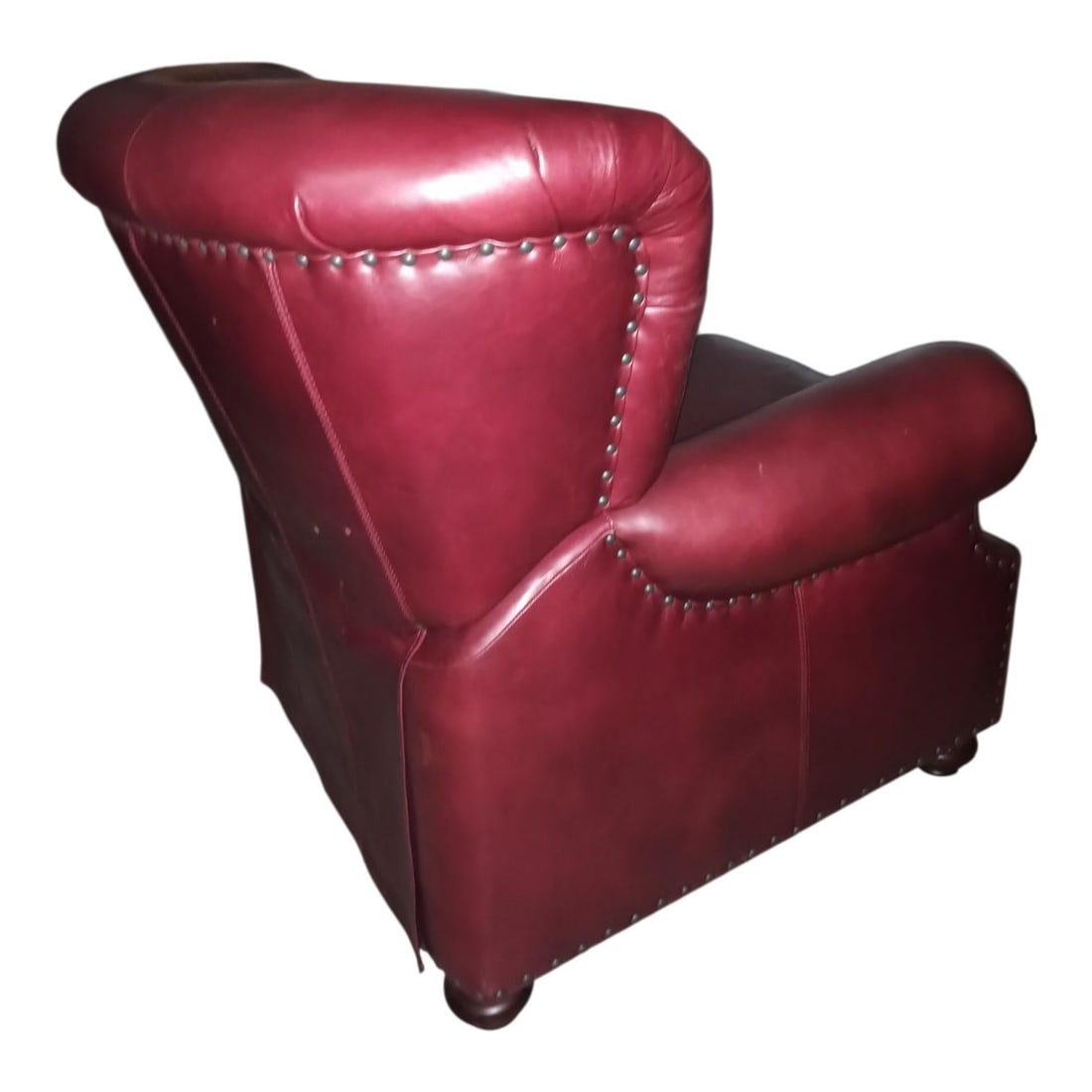 Luxurious Classic Wingback Chesterfield Leather Recliner by Pottery Barn - 4