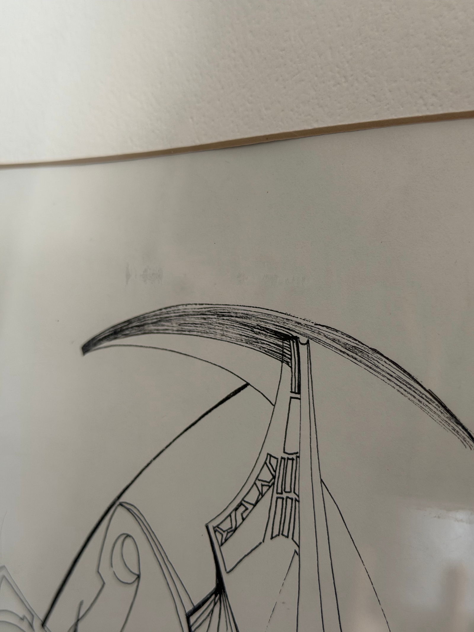 Original Framed Art "Queen & Her Parrot" Signed Joan Carl Ink Drawing, 1986 Art Deco Revival Fig - 7