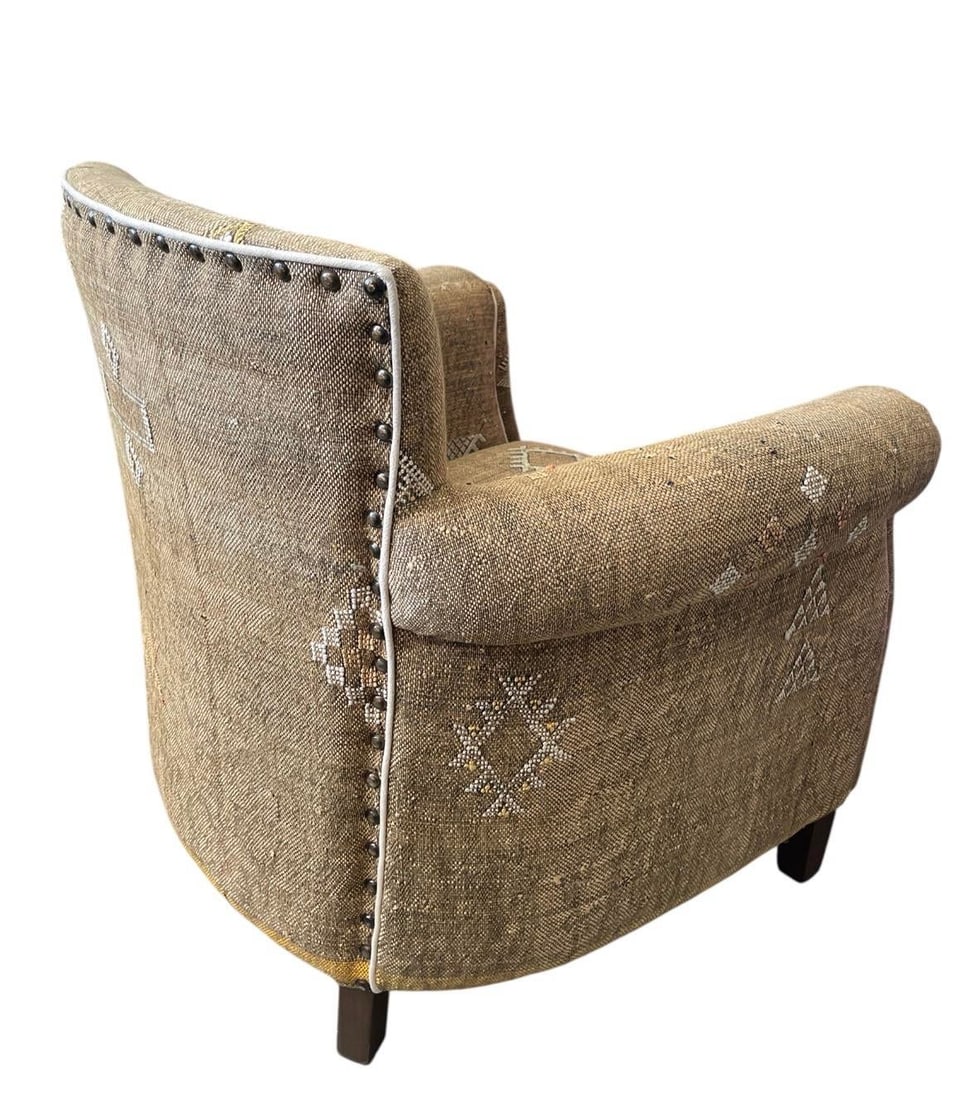 Handcrafted Moroccan Sabra Silk Club Chair - Marrakech - 3