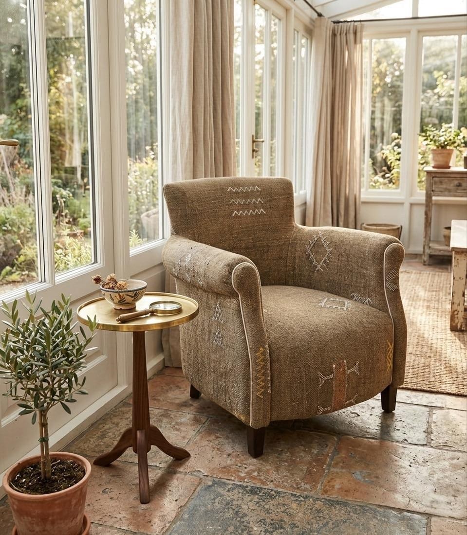 Handcrafted Moroccan Sabra Silk Club Chair - Marrakech - 6