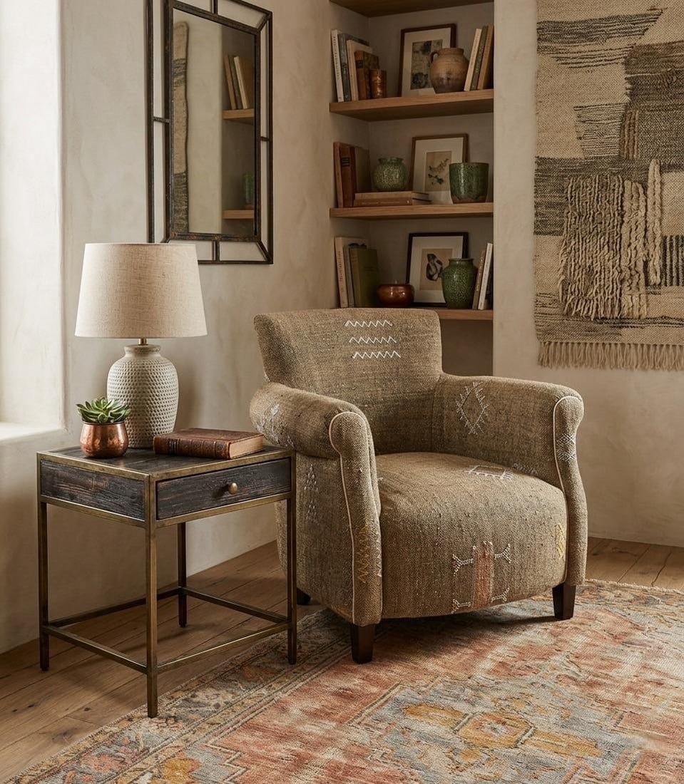 Handcrafted Moroccan Sabra Silk Club Chair - Marrakech - 7