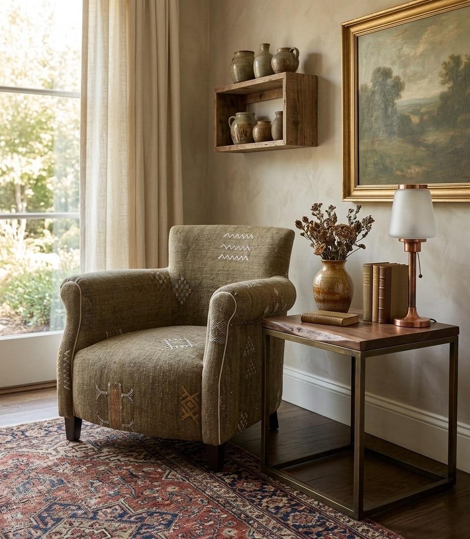 Handcrafted Moroccan Sabra Silk Club Chair - Marrakech - 8