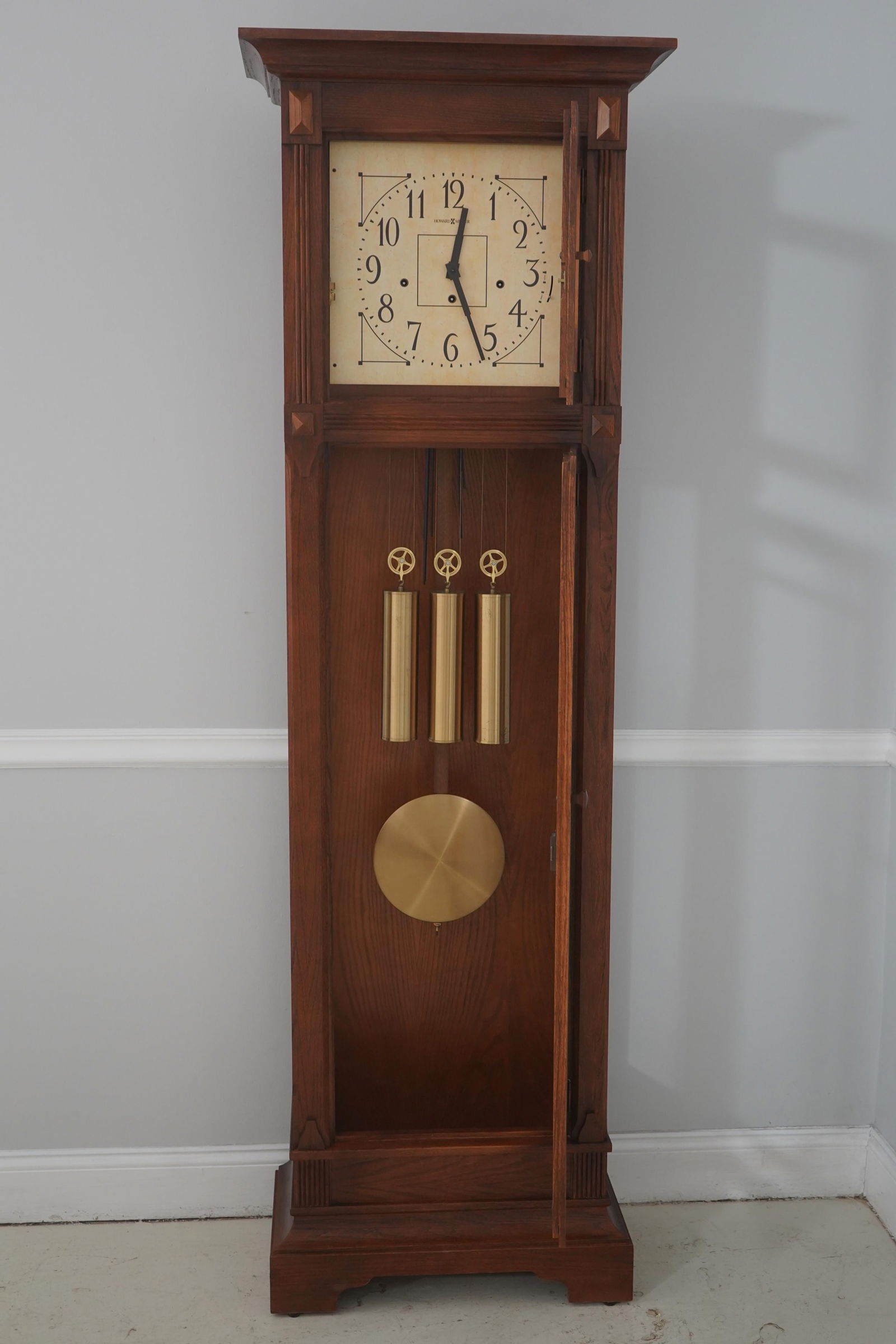 Howard Miller Mission Oak Grandfather Hall Clock - 2