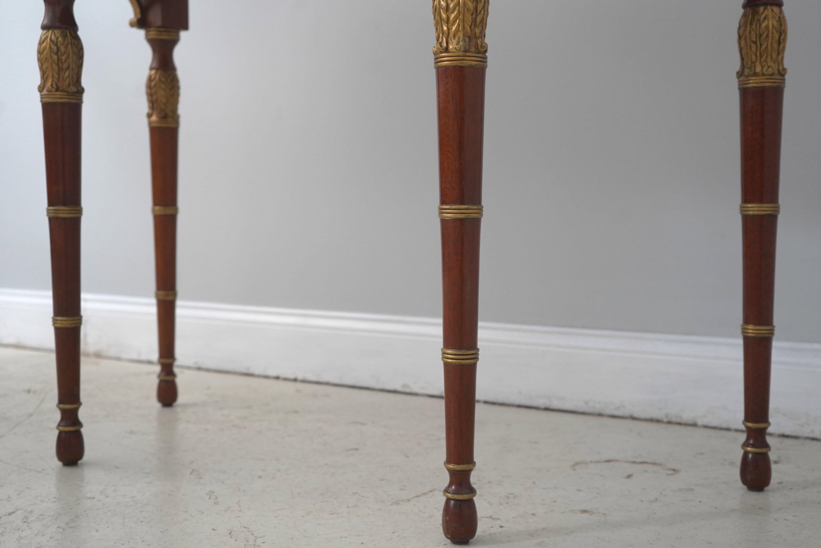 Kindel Louis XVI Style Mahogany Demilune Console Table - 7