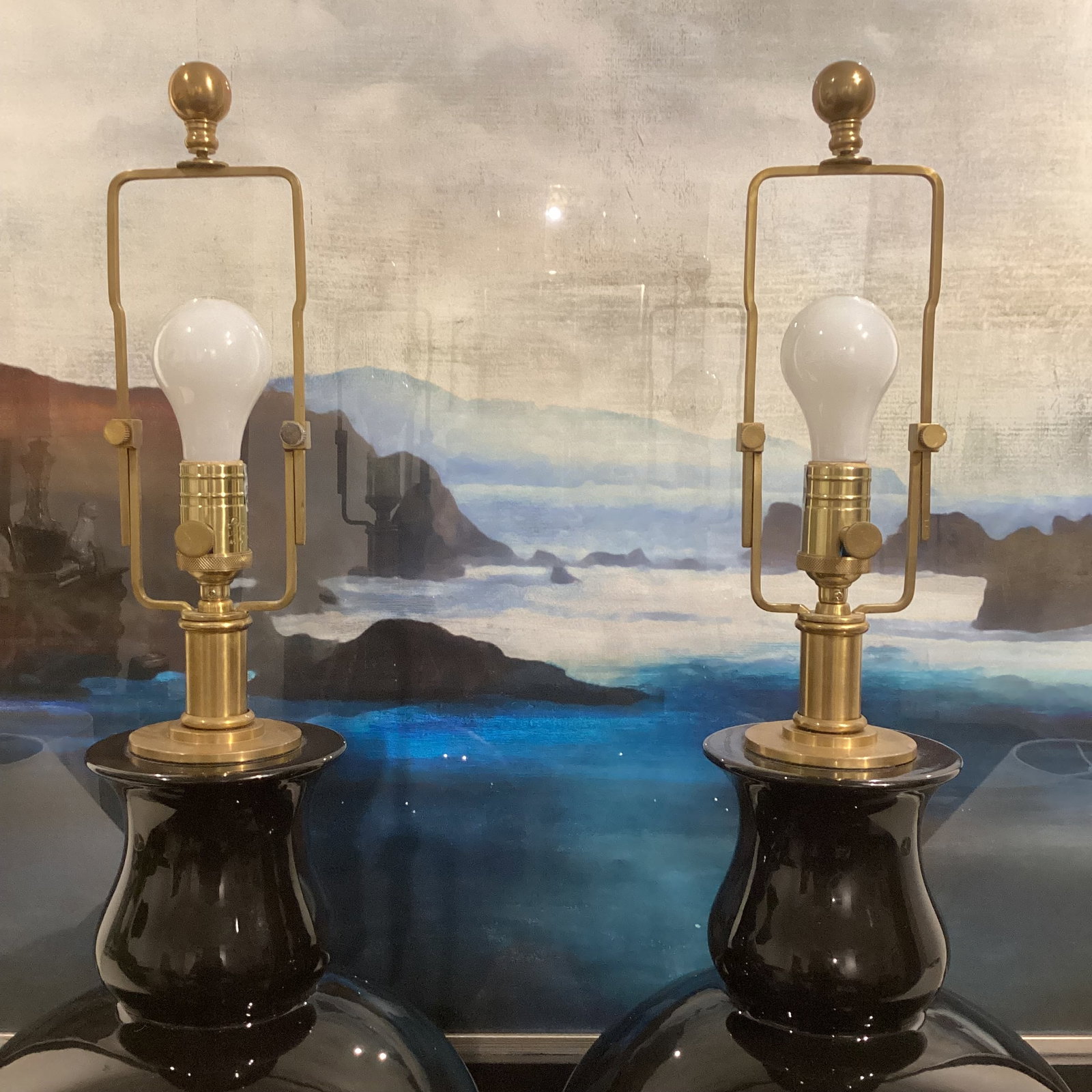 1990s Ralph Lauren Malin Ming Lamps With Cream Coolie Shades - a Pair - 4