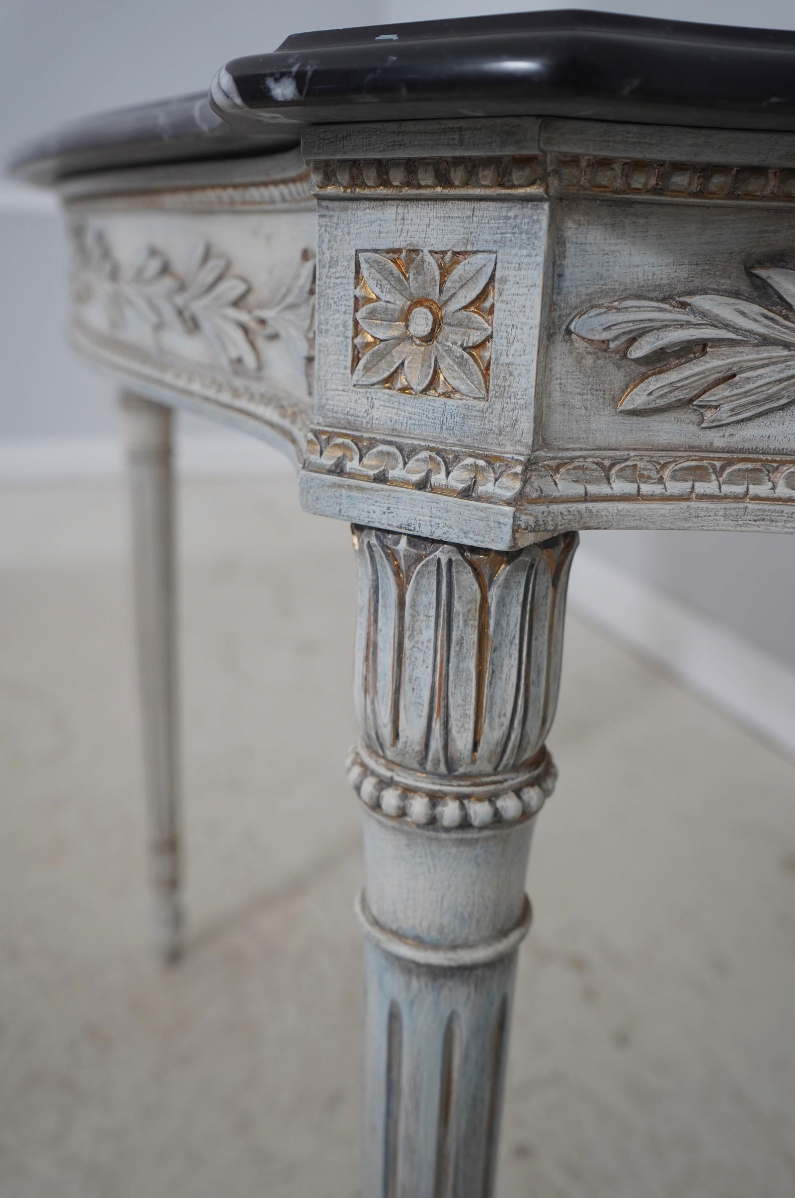 Pair Italian Made French Louis XVI Marble Top Console Tables - 13