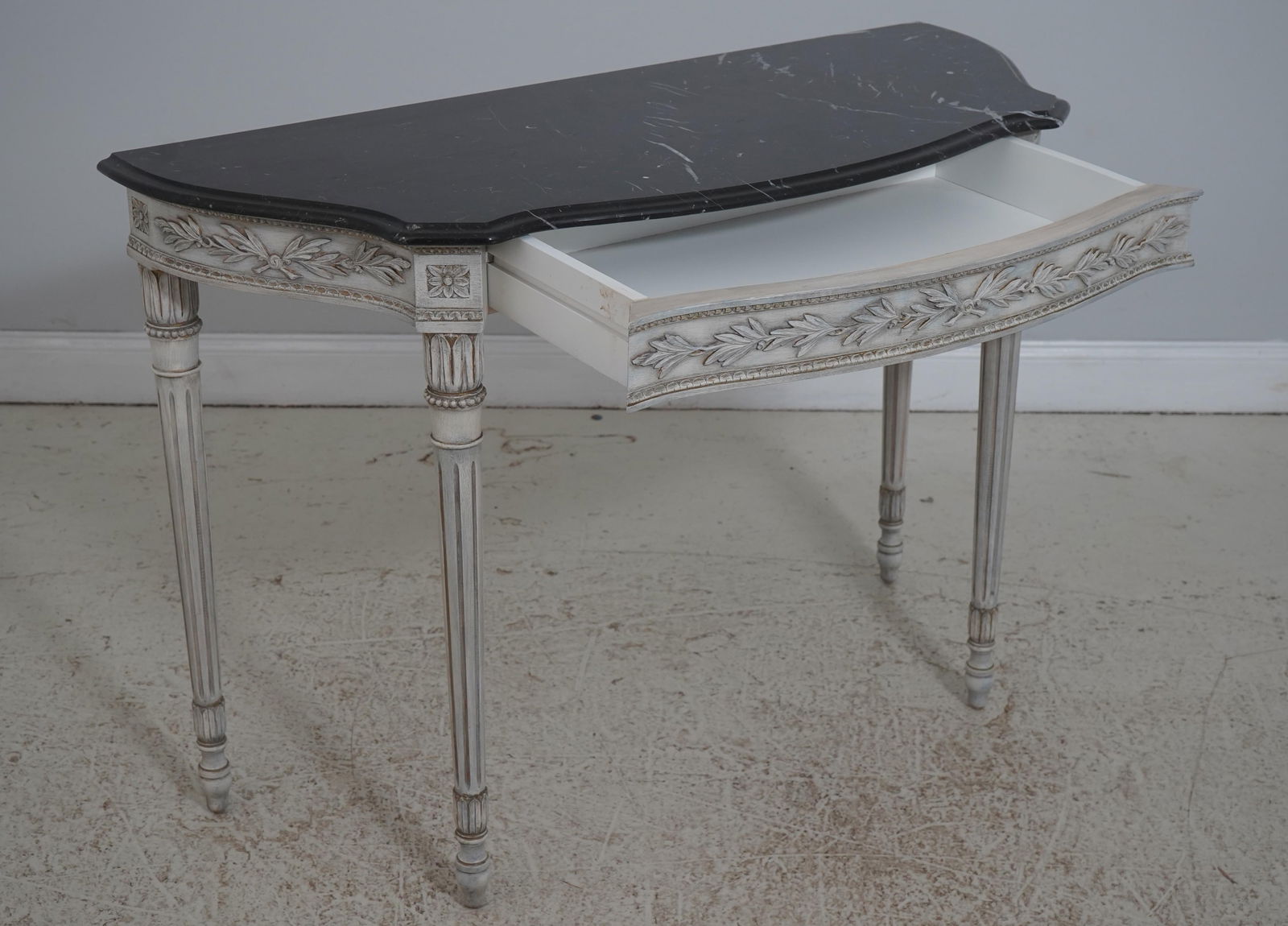 Pair Italian Made French Louis XVI Marble Top Console Tables - 3