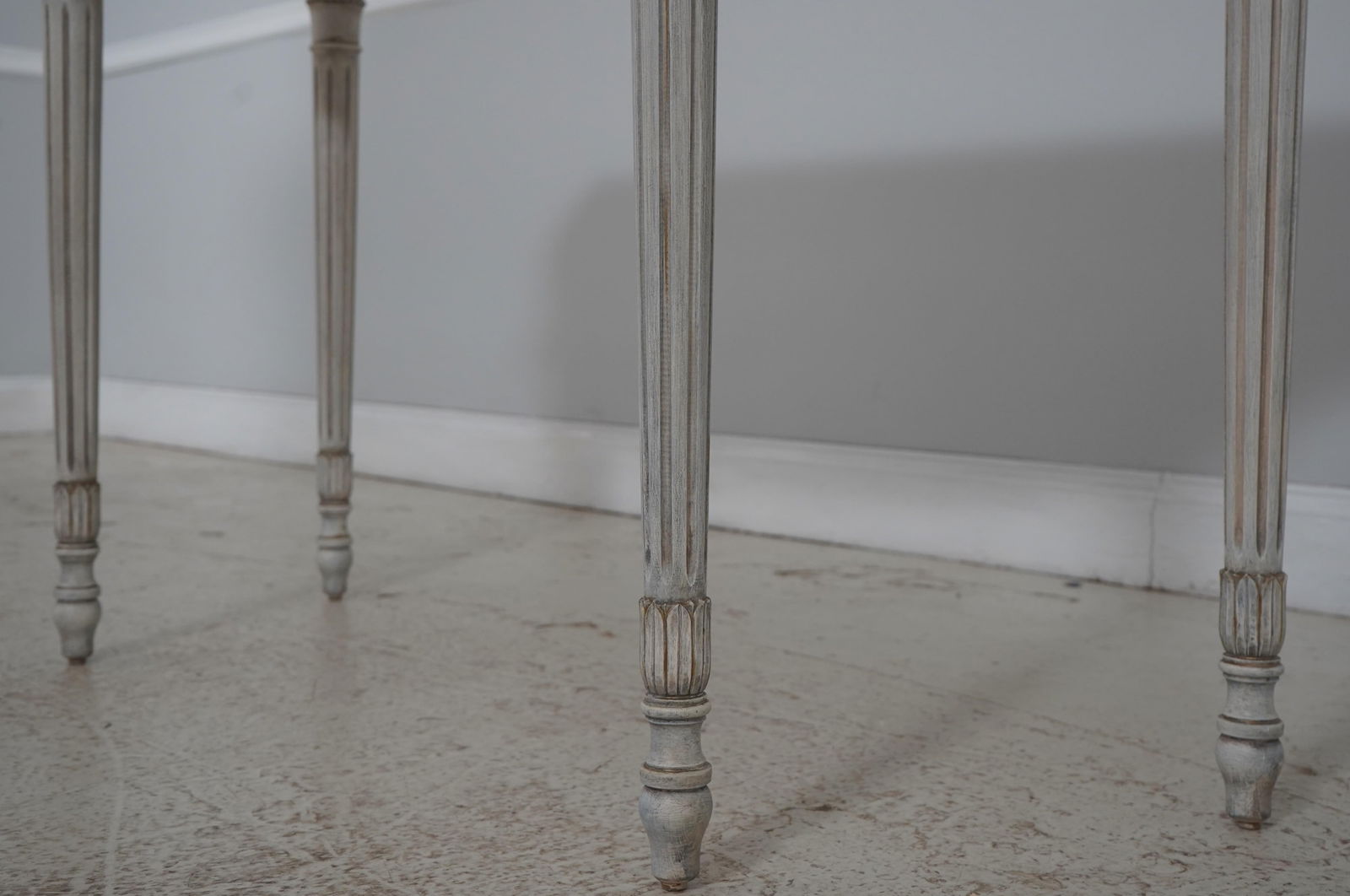 Pair Italian Made French Louis XVI Marble Top Console Tables - 7