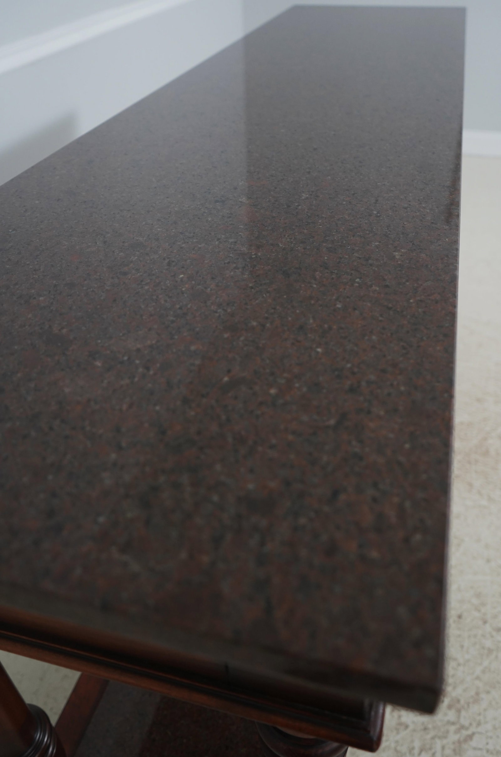 Henredon Acquisitions Walnut Finish Marble Top Server Console Table - 9