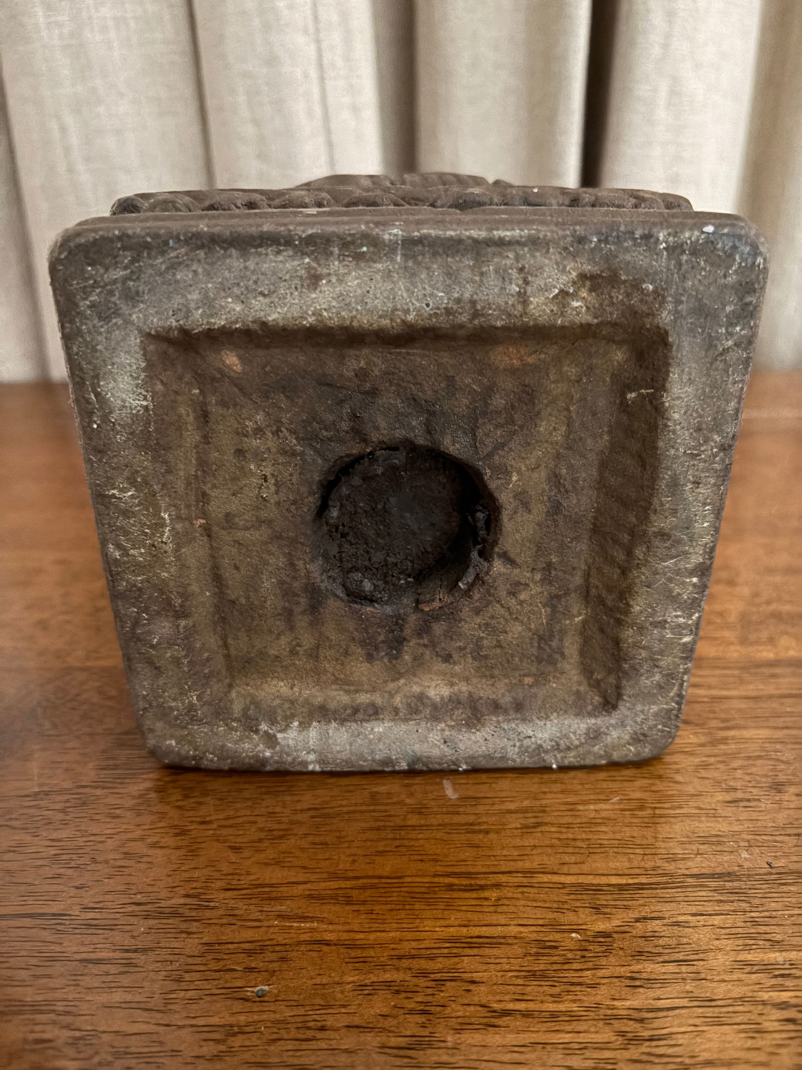 Late 19th Century Candle Holder in Wood, Metal and Stone Engraved Details - 3