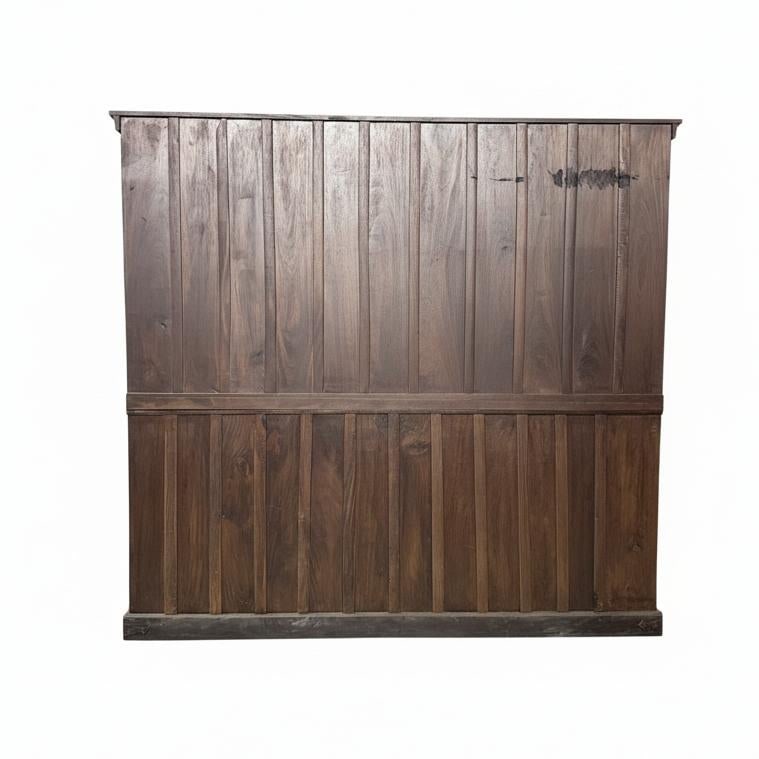 Farmhouse Style Antique Door & Carvings Repurposed 89" Wide Bookcase Sideboard - 8