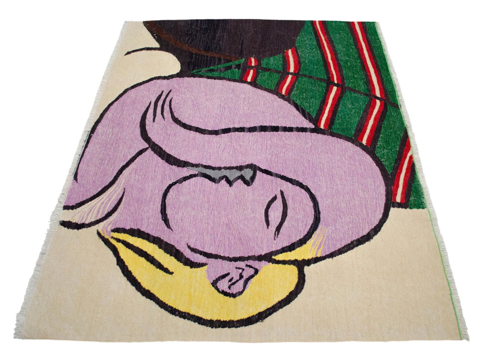 Pablo Picasso - Woman With Yellow Hair - Inspired Hand Woven Area Rug - Wall Rug , Wool 3"² - 10