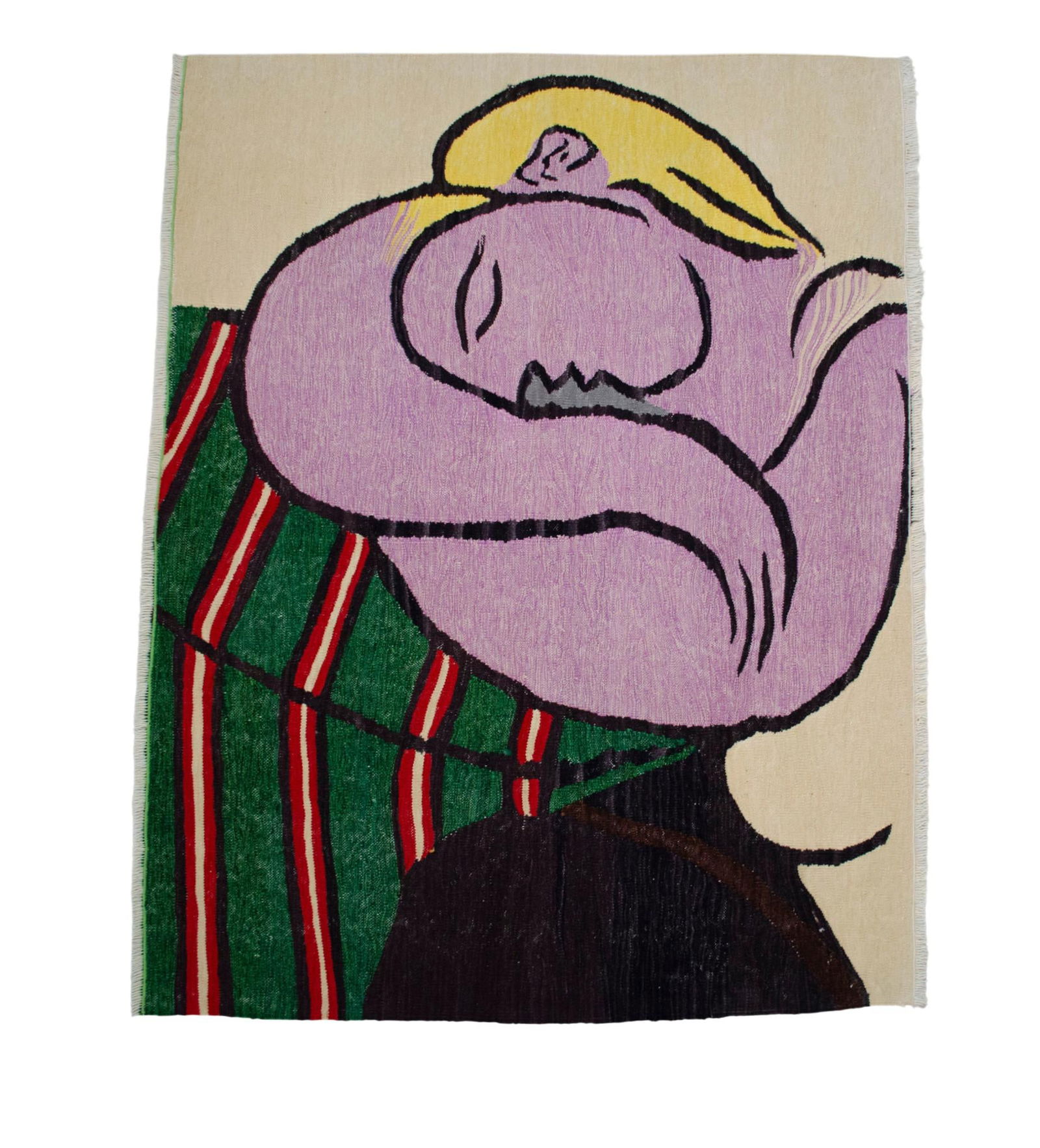 Pablo Picasso - Woman With Yellow Hair - Inspired Hand Woven Area Rug - Wall Rug , Wool 3"² - 17