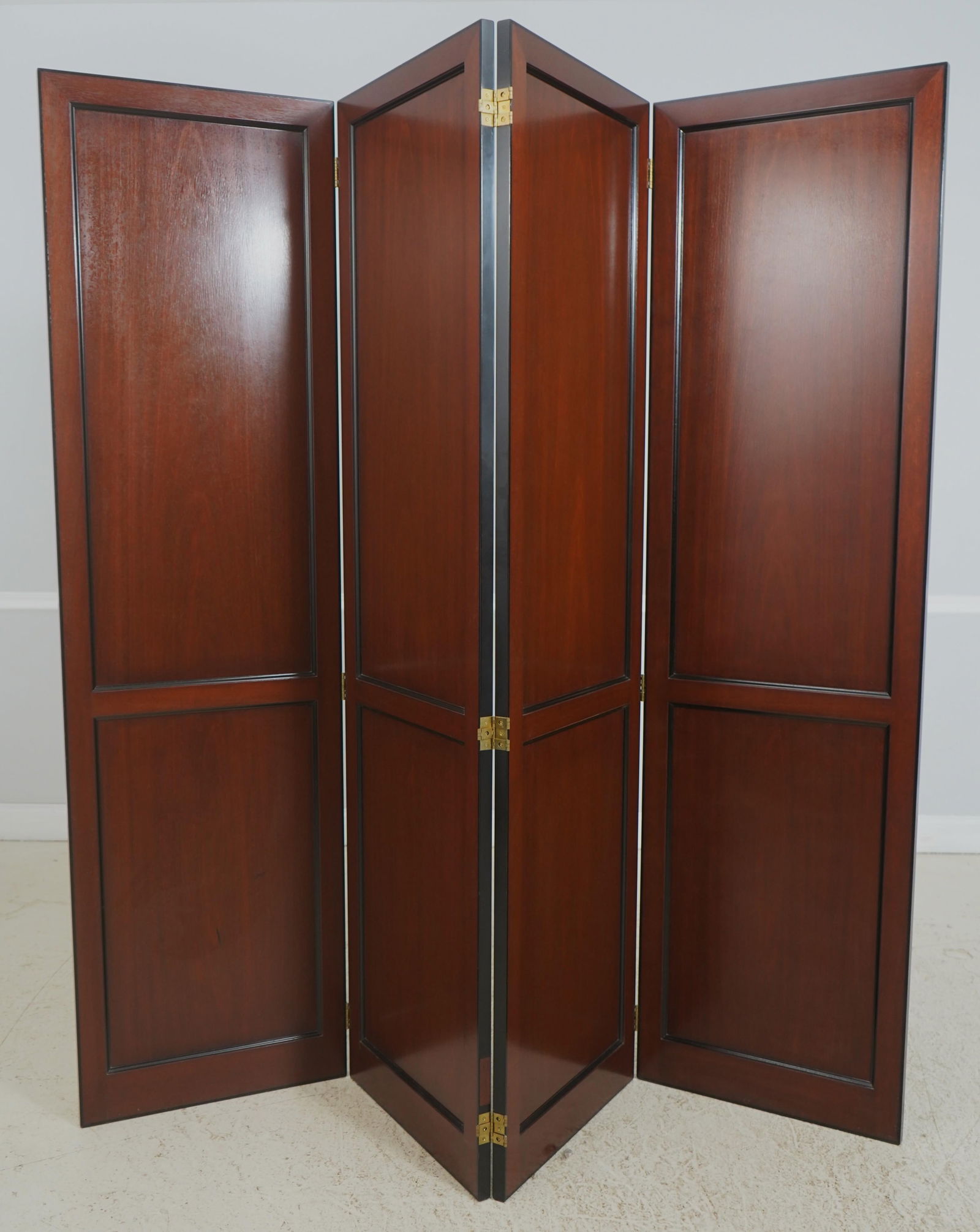 Regency 4 Panel Mahogany Folding Screen Room Divider - 3