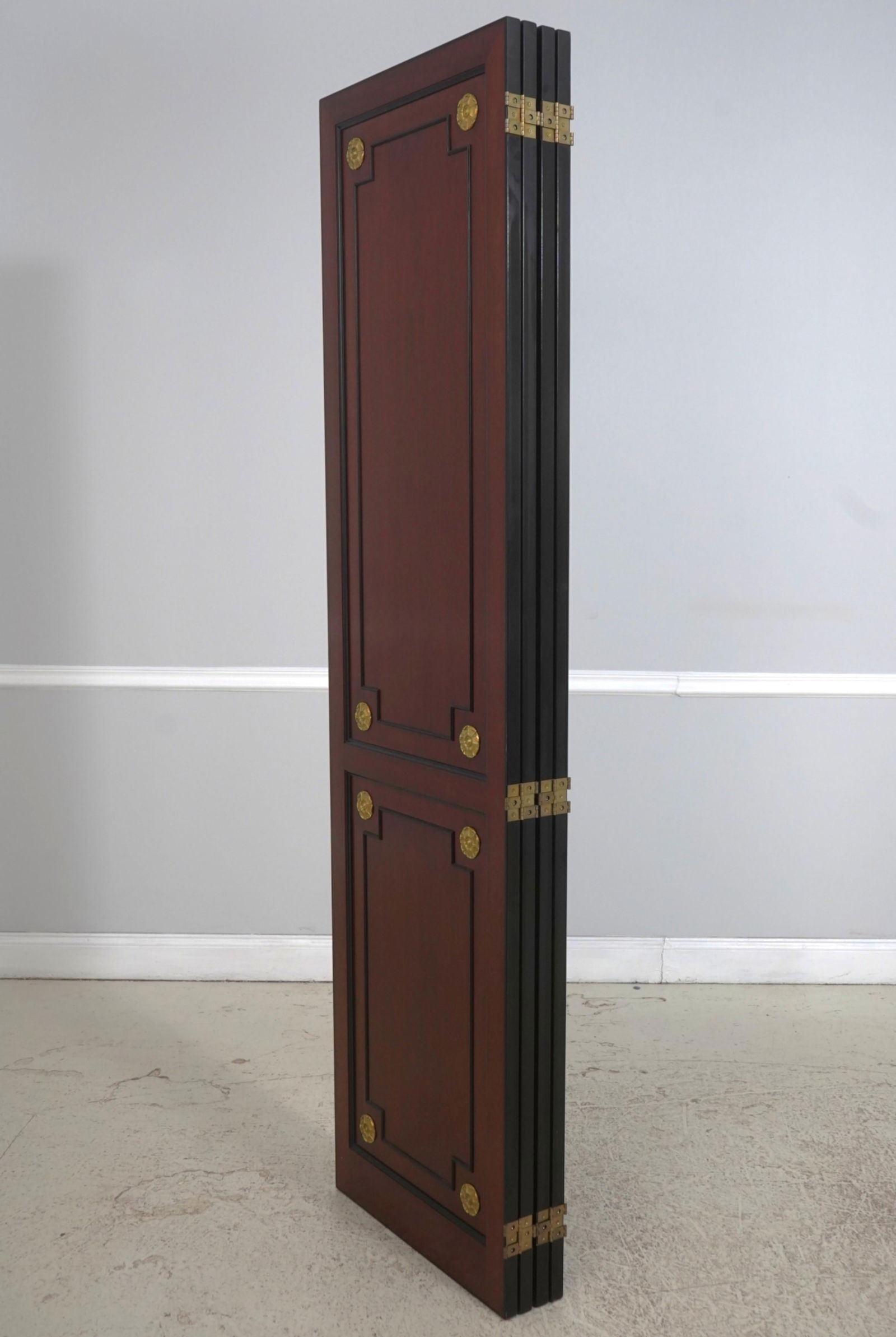 Regency 4 Panel Mahogany Folding Screen Room Divider - 9