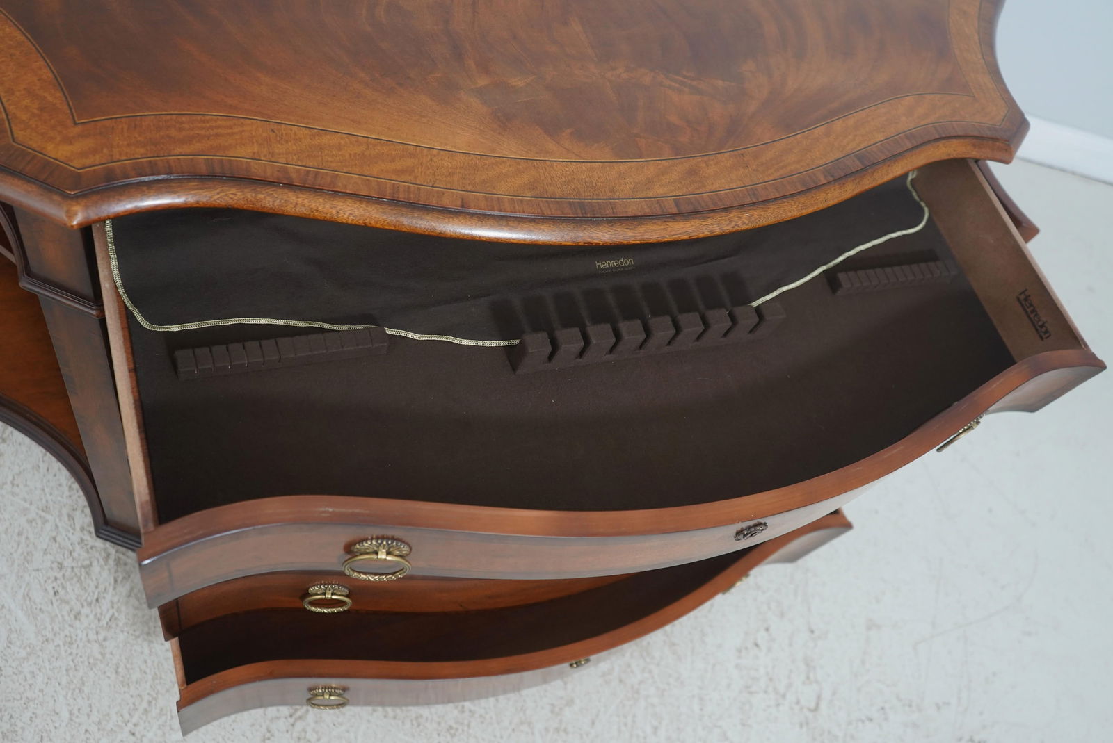 Henredon 4 Drawer 2 Door Mahogany Server High Chest - 5