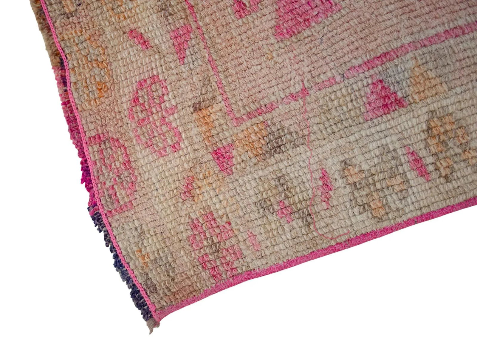 2x11 Ft Approx Pink Kurdish Herki Hand-Knotted Distressed Runner - 10