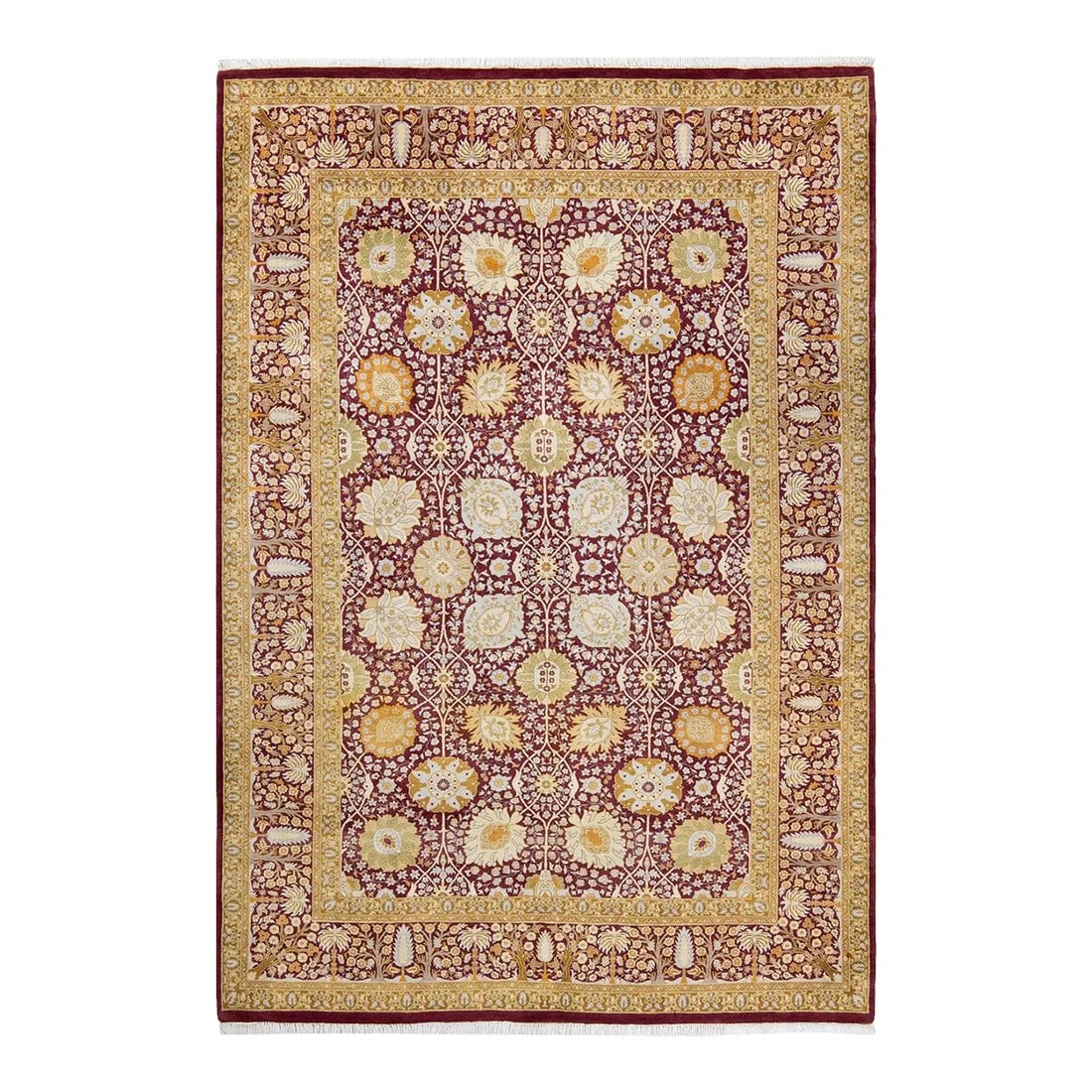 Vintage Moroccan Hand Knotted Wool Area Rug, Raspberry Pink - 6'2" X 8'10": With understated palettes and allover designs, the rugs in the Mogul Collection will bring timeless sophistication to any room. Influenced by a spectrum of Turkish, Indian, and Persian designs, the