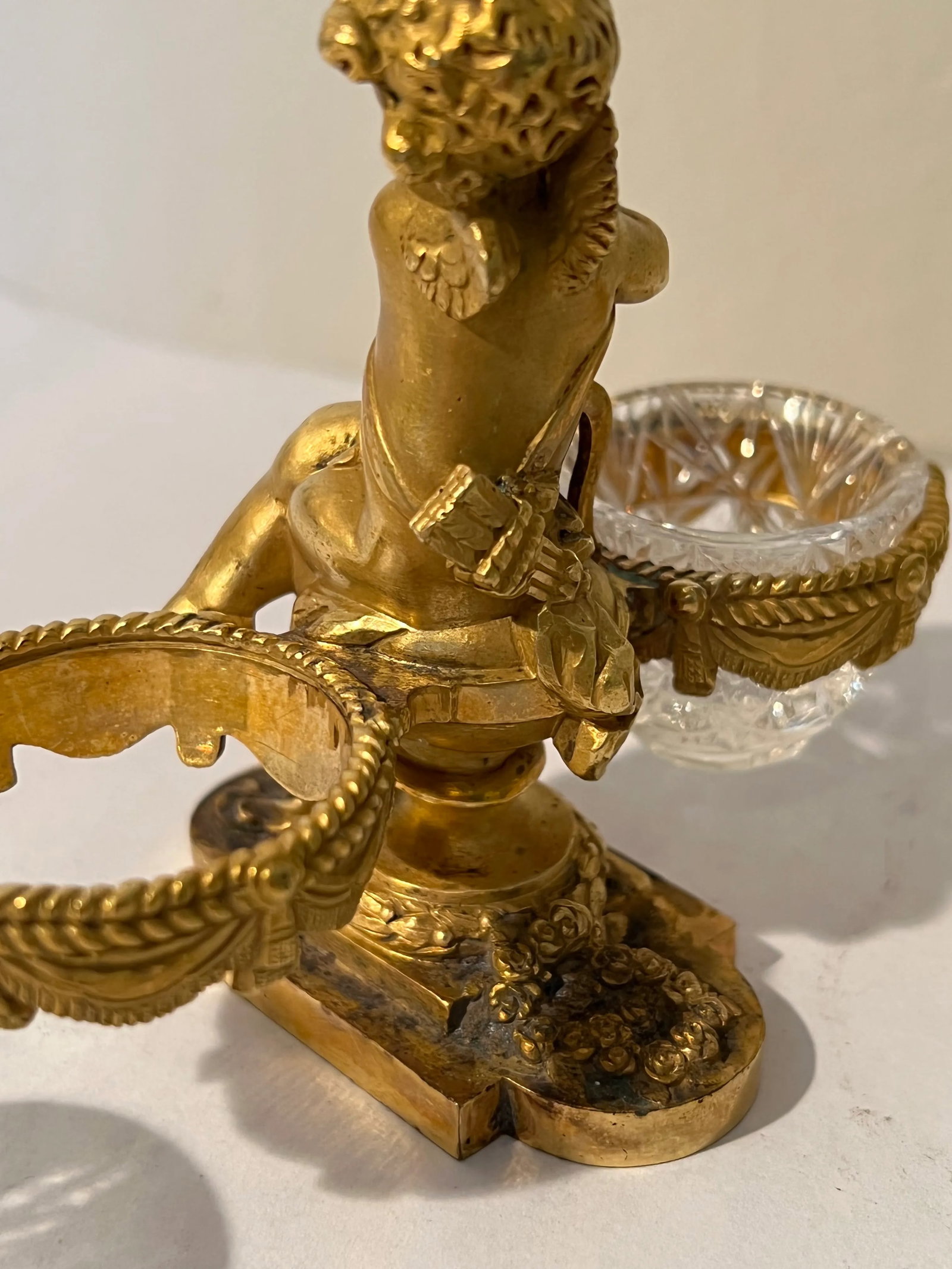 19th Century Baccarat Gilt Bronze & Crystal Double Salt Cellars- a Pair - 5